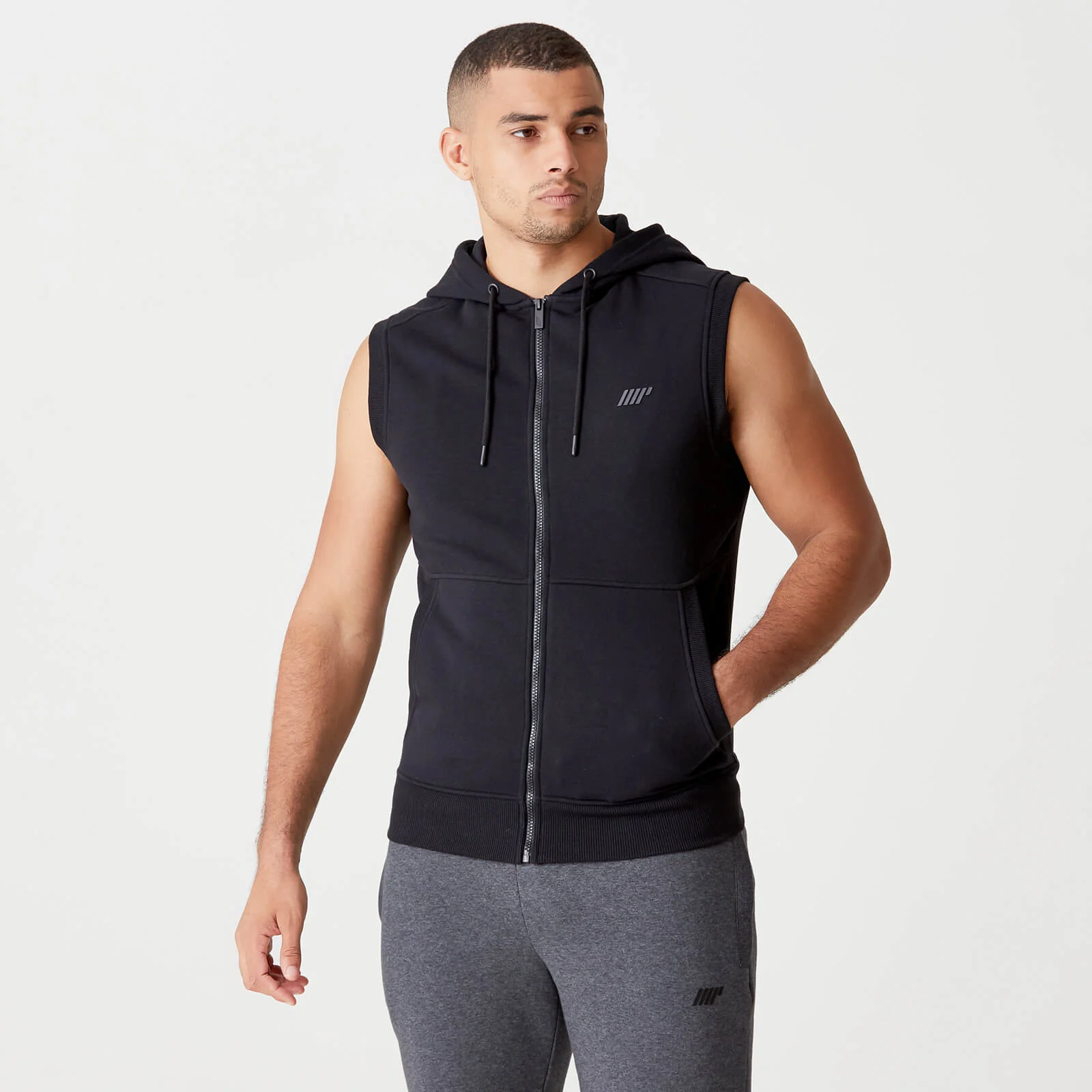 Tru-Fit ujjatlan kapucnis pulóver 2.0 - Fekete - L kép 1