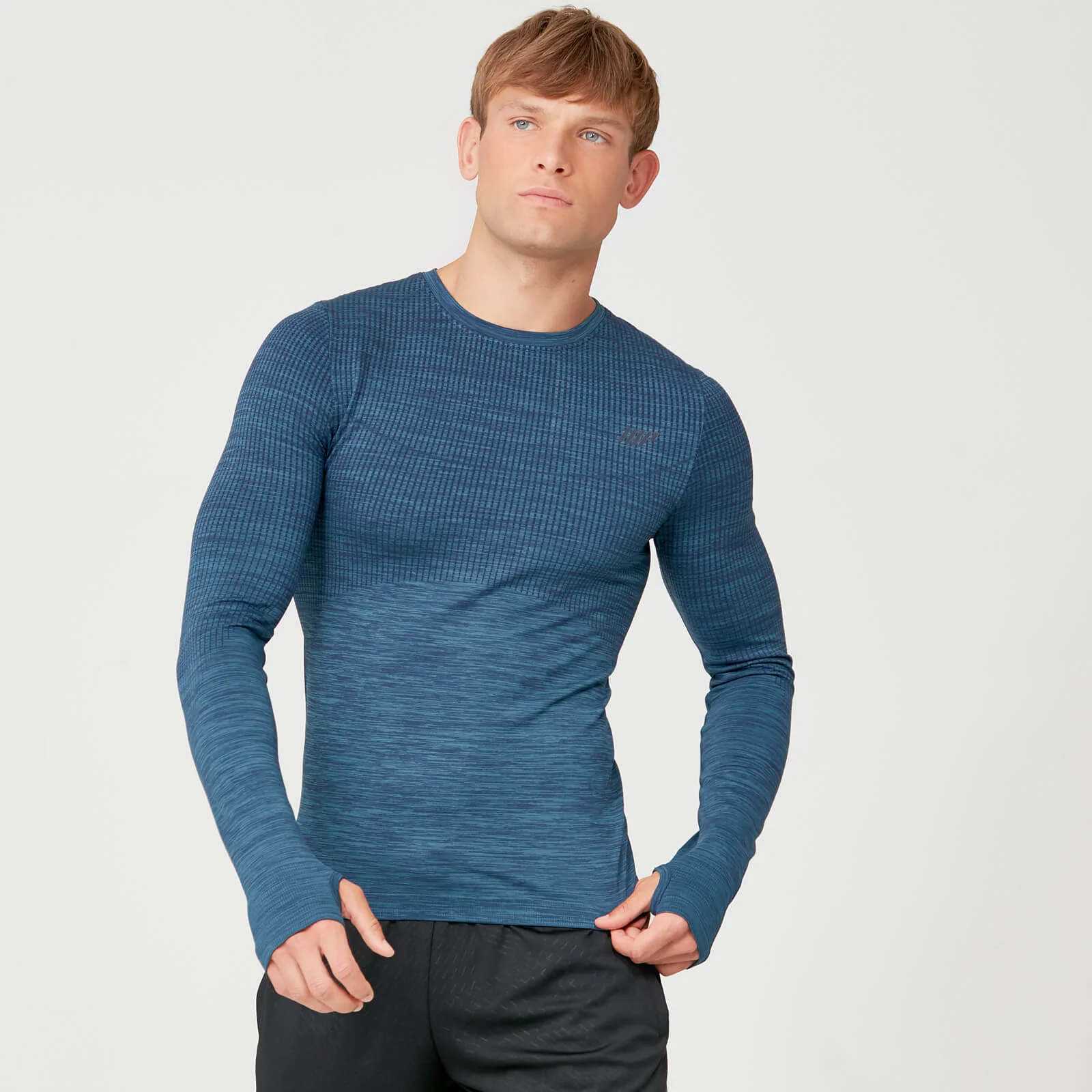 Sculpt Seamless Hosszú Ujjú Póló - Olajkék - XS kép 1