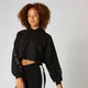 Icon Cropped Hoodie kapucnis pulóver - Fekete