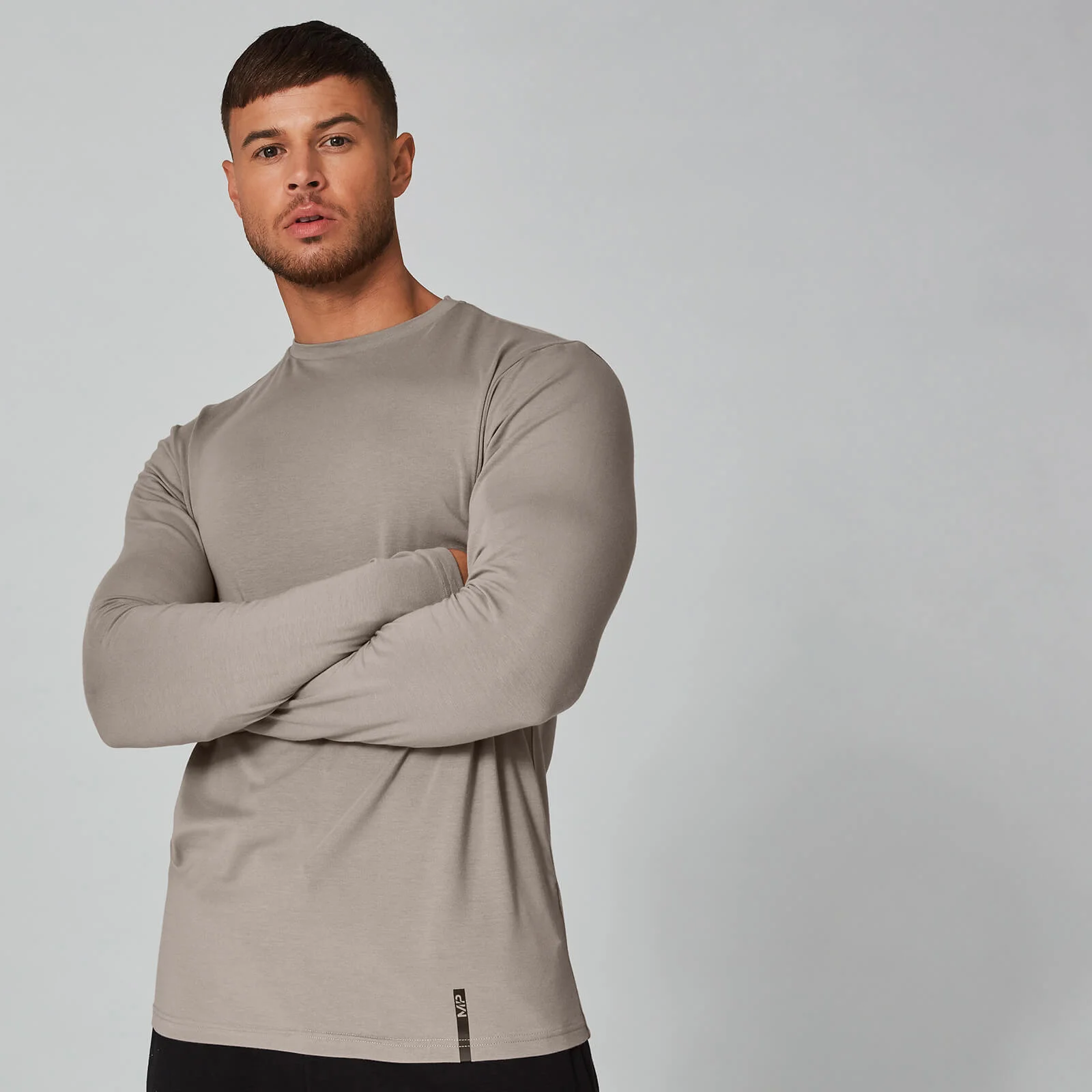 Luxe Classic Crew Hosszú Ujjú Felső - Kvarcszürke - L kép 1
