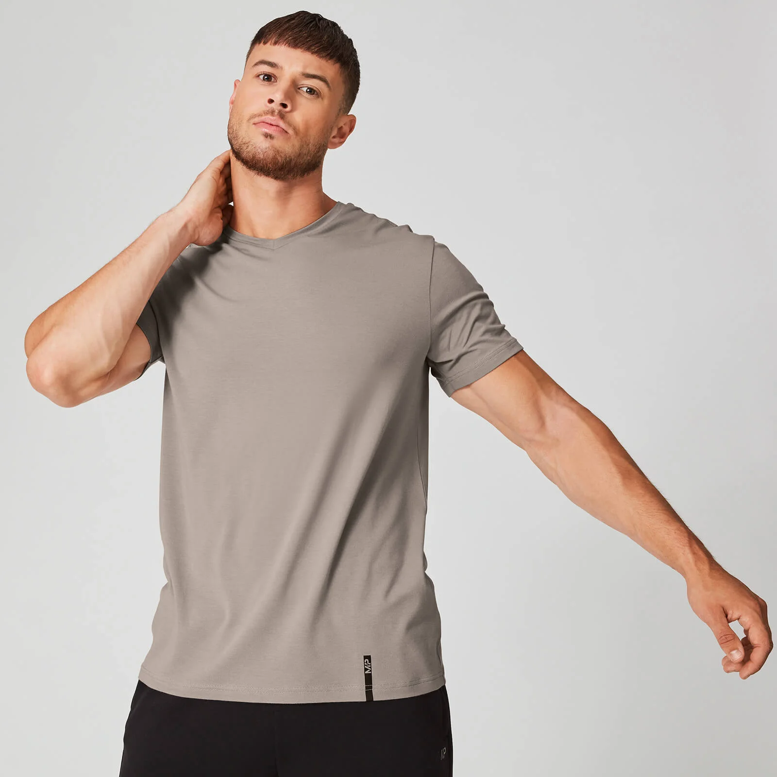 Luxe Classic V-Nyakú Póló - Kvarcszürke - XS kép 1
