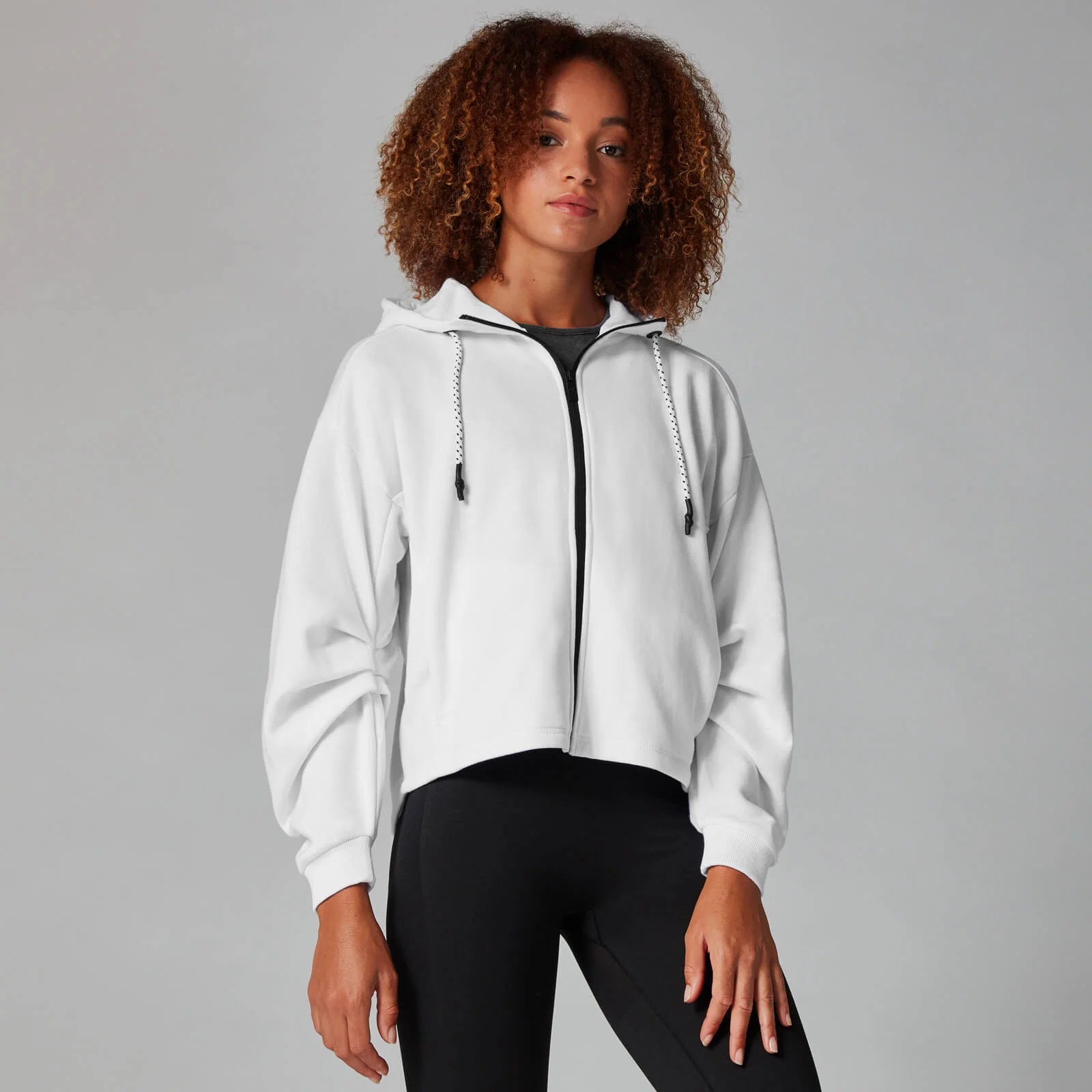 Oversized Zip-Through Cipzáras felső - Fehér - XS kép 1