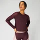 Metallic Hosszú ujjú felső — Malbec sötétvörös