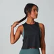 Train Drop Armhole Crop Top Felső - Fekete