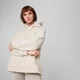 Sherpa Hoodie Kapucnis Pulóver - Krémszín
