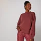 Oversized Crew Neck Pulóver - Vörösbor szín