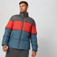 Colour Block Puffer Jacket Kabát - Benzinkék