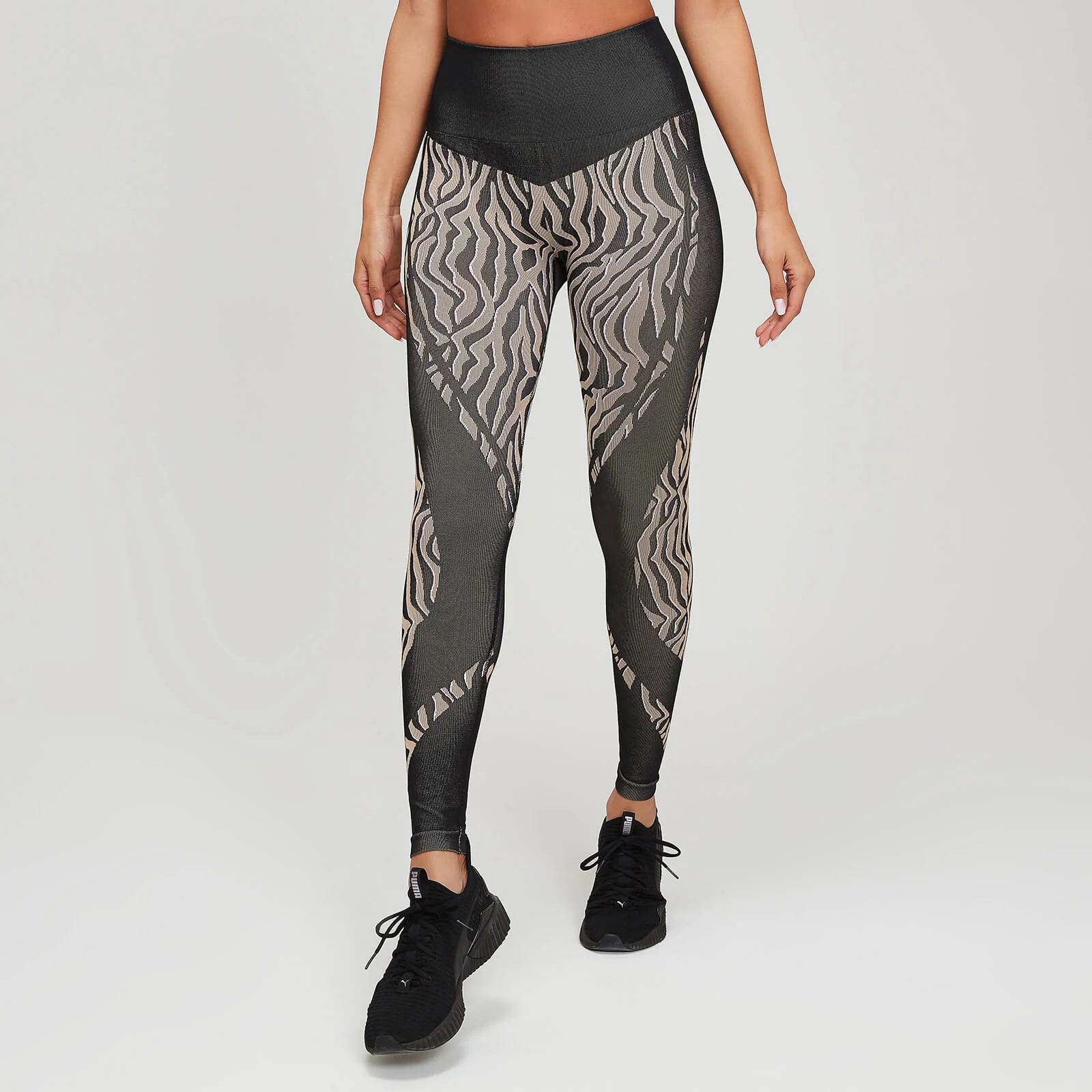 MP Animal Zebra Seamless Női Leggings - Fekete/Praliné - XS kép 1