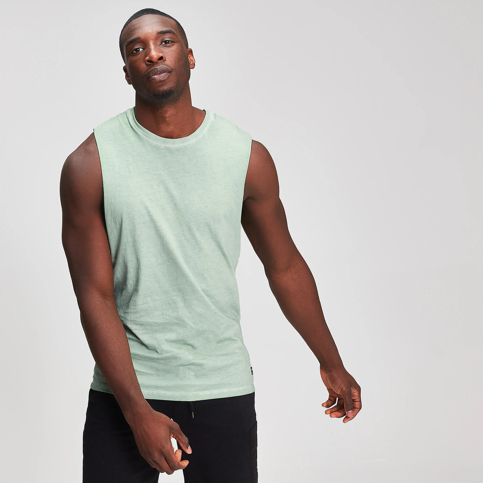 MP Washed Férfi Drop Armhole Tank Top Felső - Menta - XS kép 1