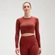 MP Női Shape Seamless Ultra Hosszú Ujjú Crop Top - Égetett vörös