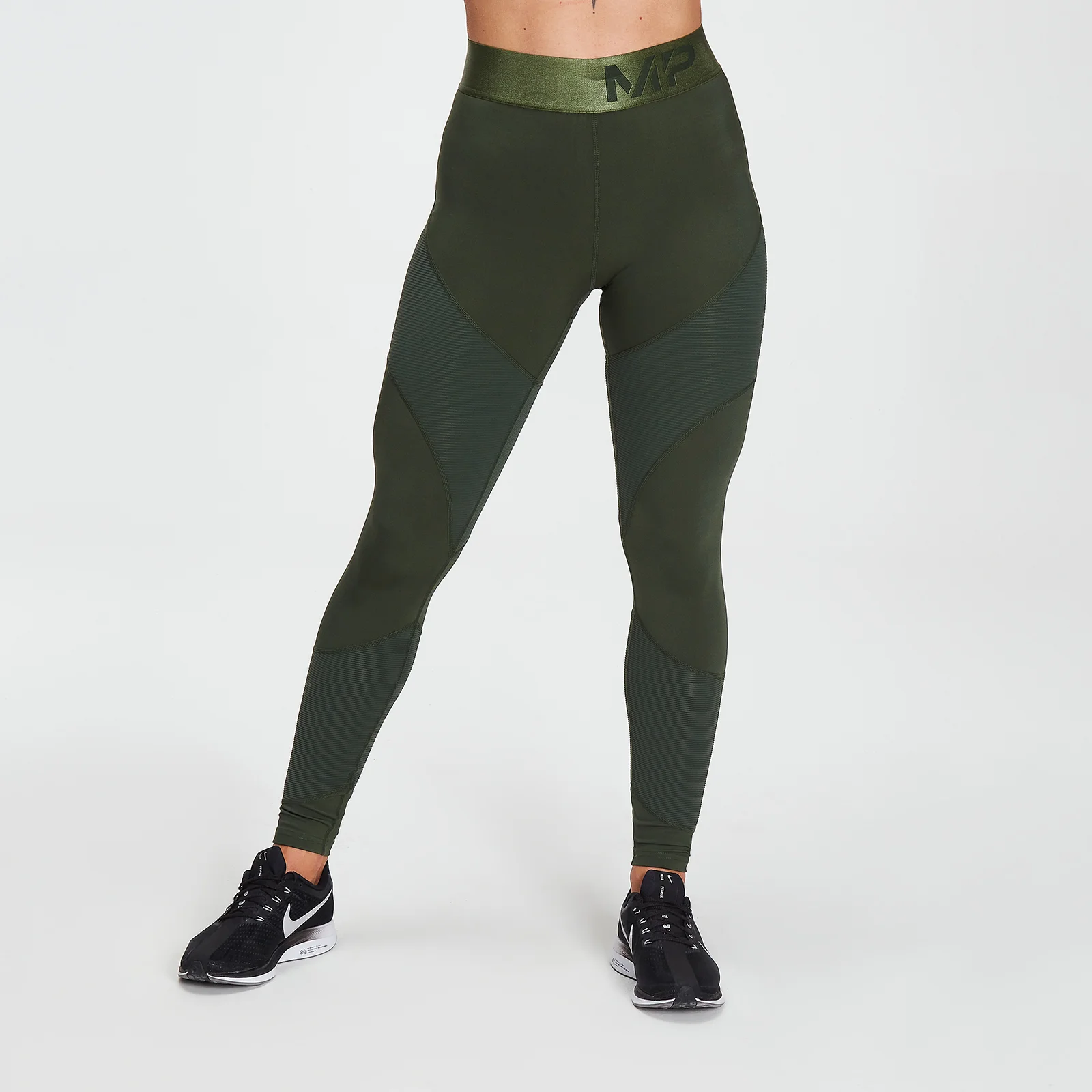 MP Women's Textured Leggings- Dark Green - XXS kép 1