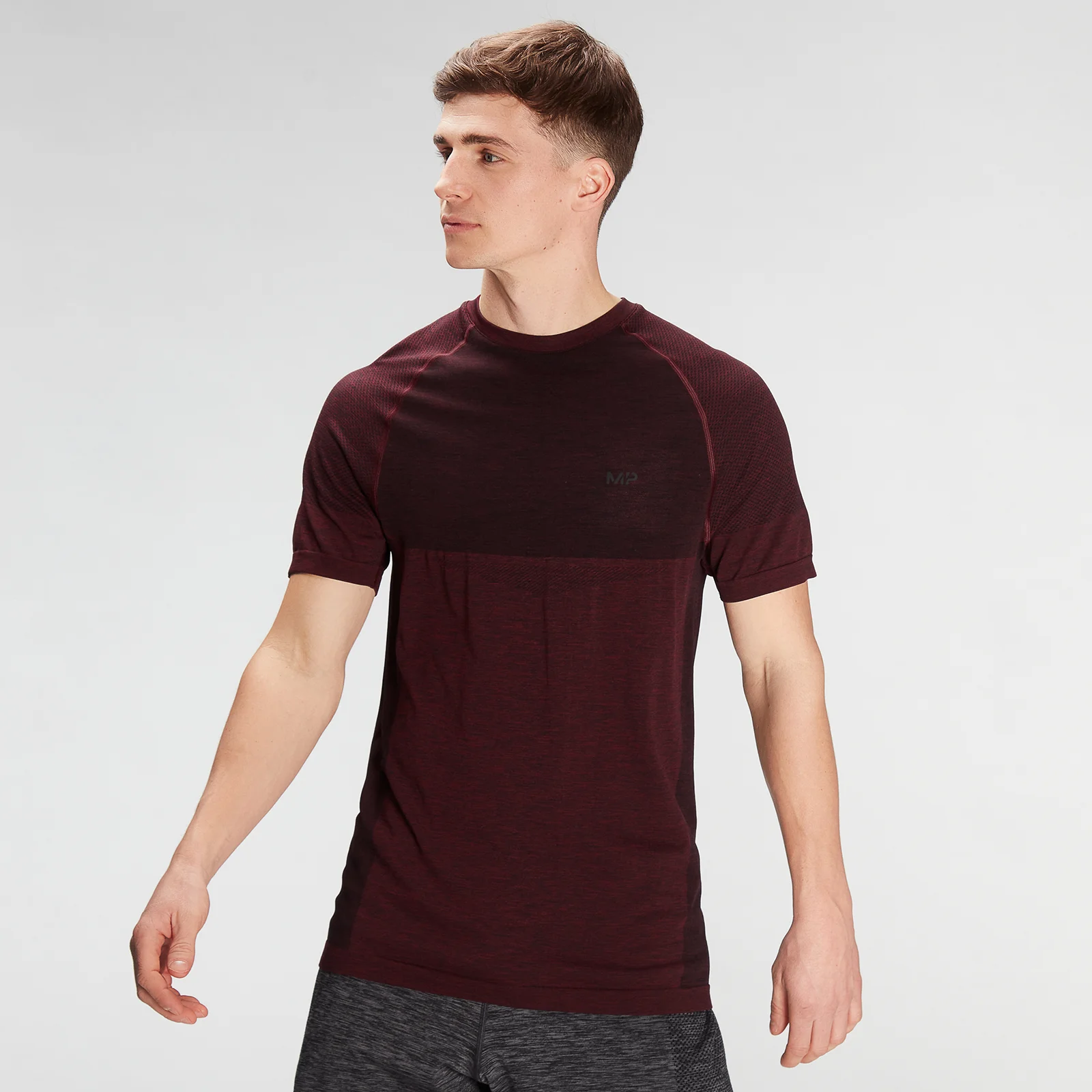 MP Férfi Essential Seamless rövid ujjú póló- Washed Oxblood Marl - XXS kép 1