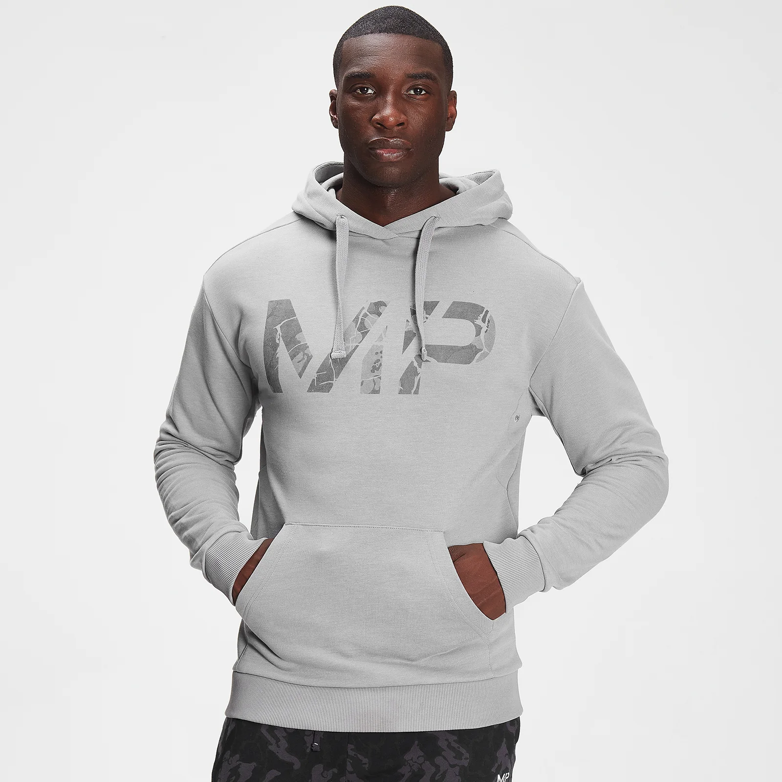 MP Men's Adapt Tonal Camo Hoodie- Storm Grey Marl - XXS kép 1