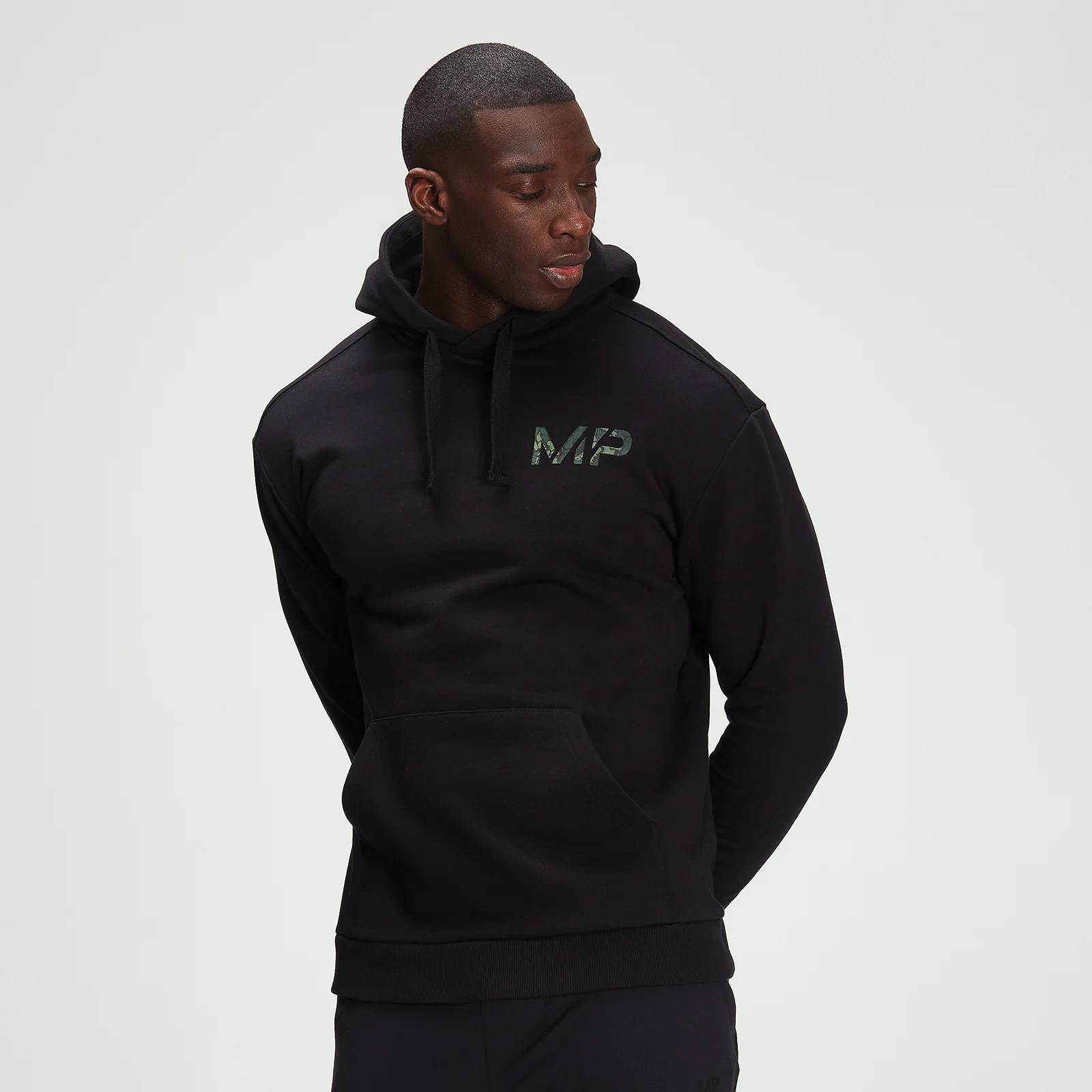 MP Men's Adapt Washed Black Camo Print Hoodie- Black - XXS kép 1