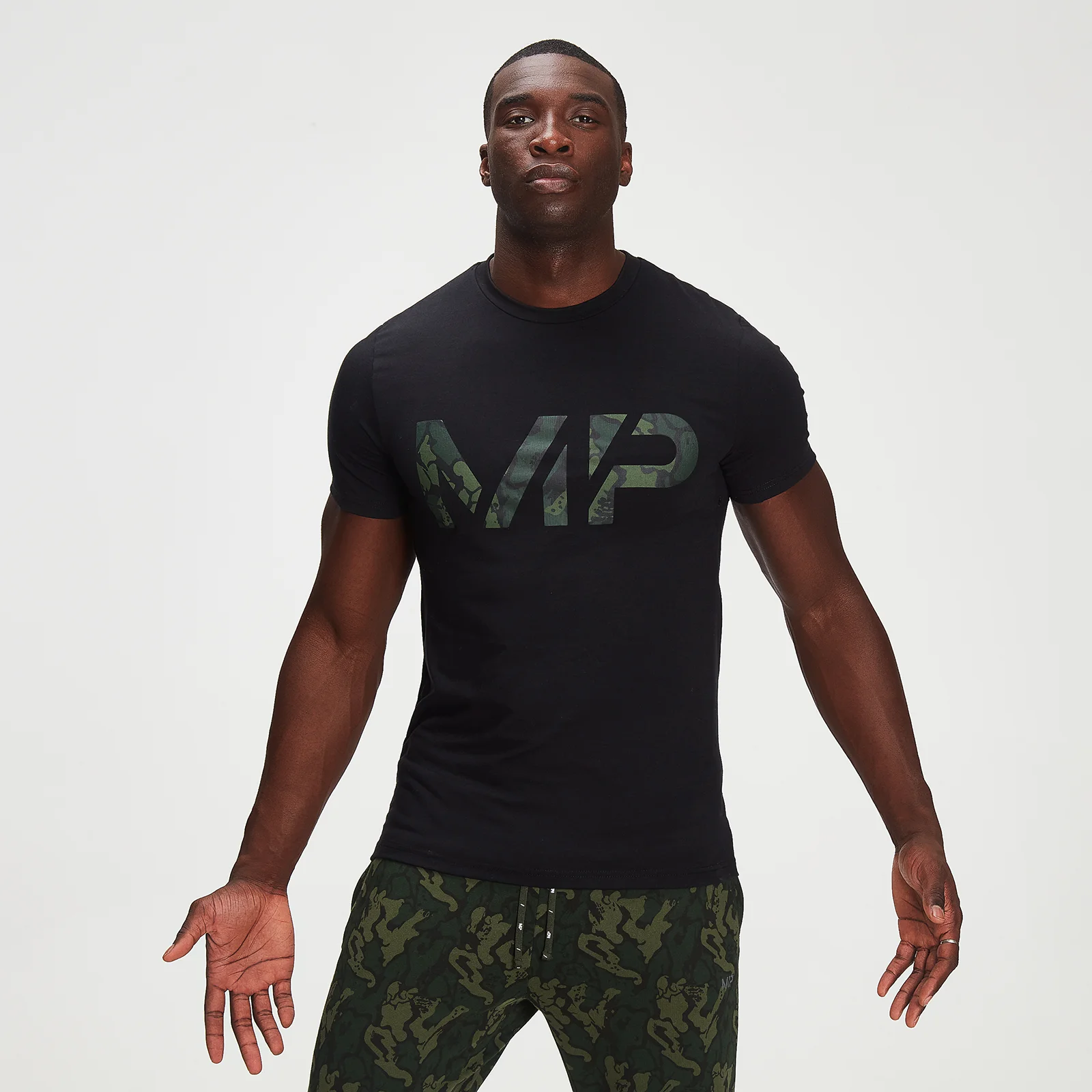 MP Men's Adapt drirelease® Camo Print T-Shirt- Black - XXS kép 1
