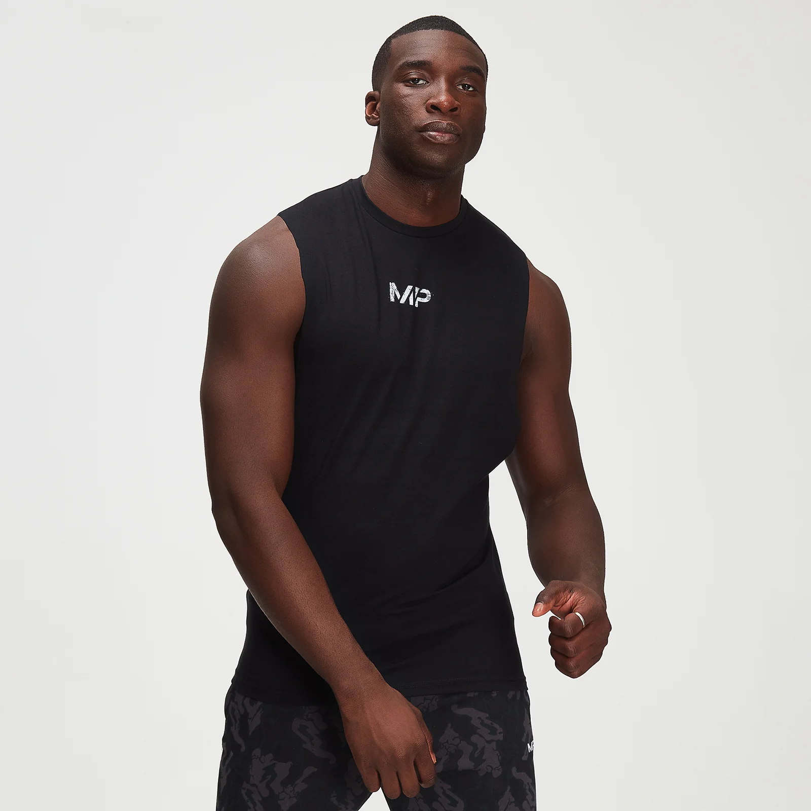 MP Férfi Adapt drirelease® Washed Grit Print Tank Trikó - Fekete - XXS kép 1