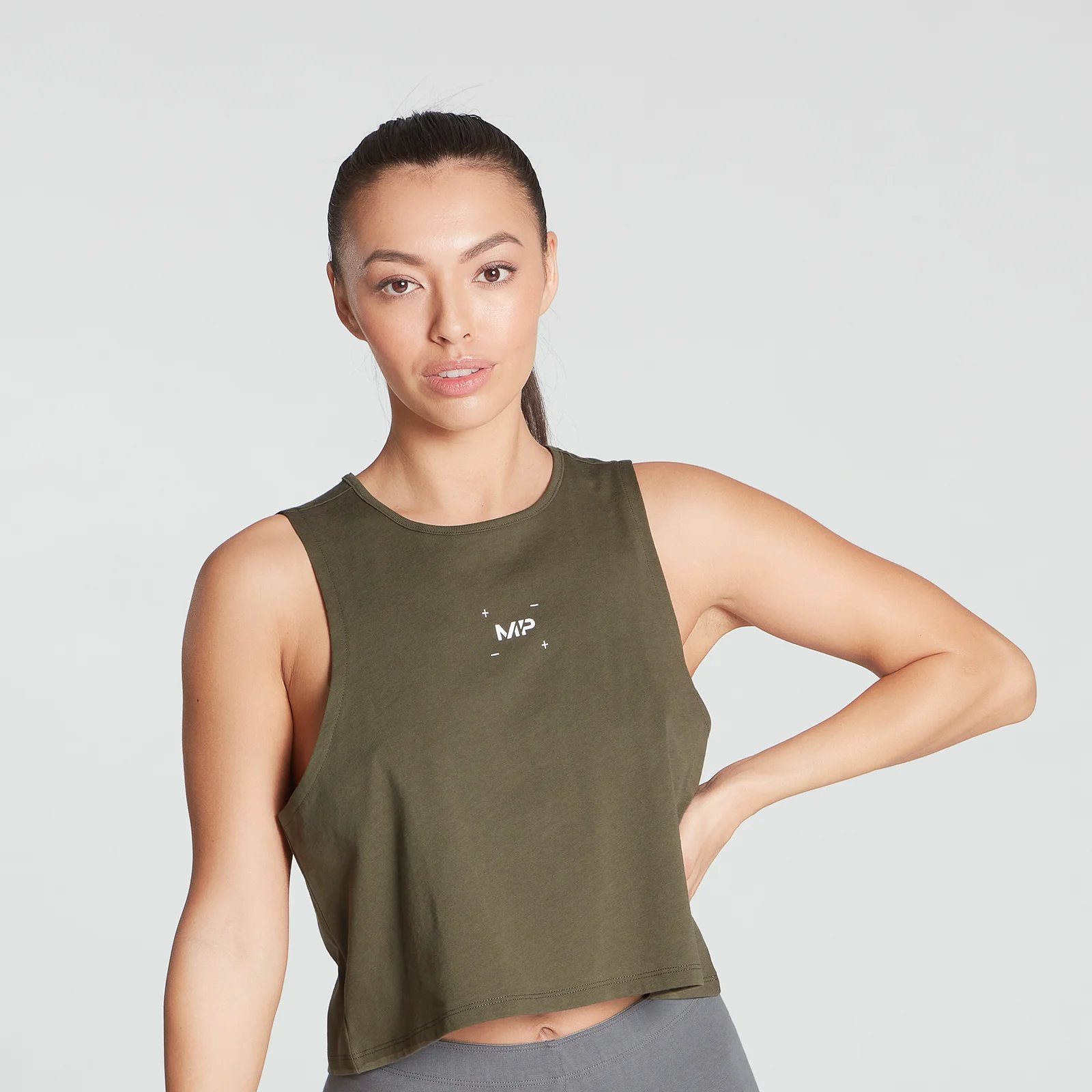 MP Women's Central Graphic Reach Vest - Dark Olive - XXS kép 1