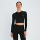 MP Női Shape Seamless Hosszú Ujjú Crop Top - Fekete