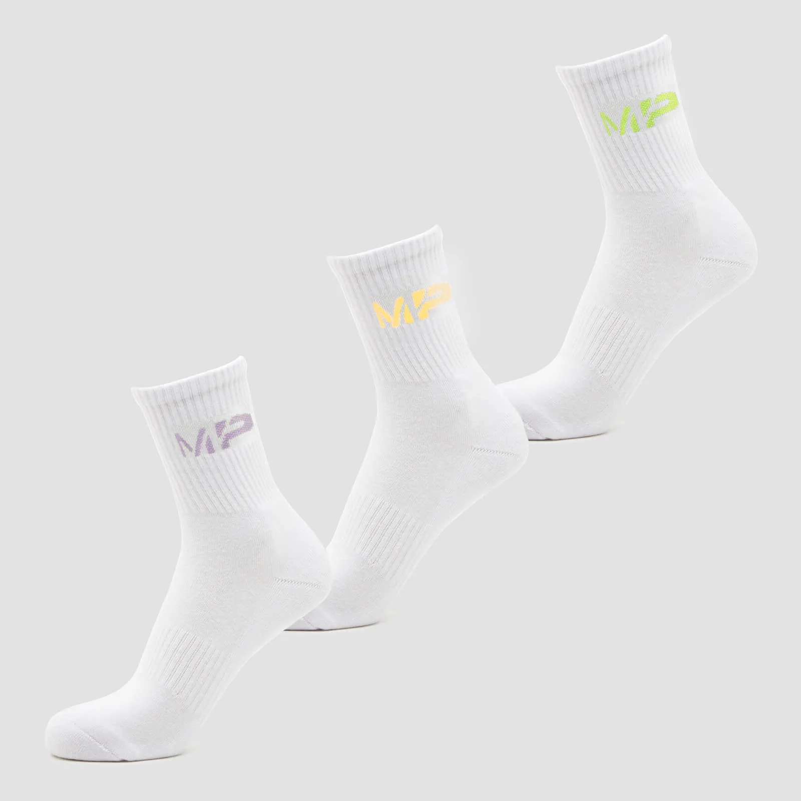 MP Women's Neon MP Logo Crew Socks (3 Pack) Butterfly/Banana/Lavender - UK 3-6 kép 1