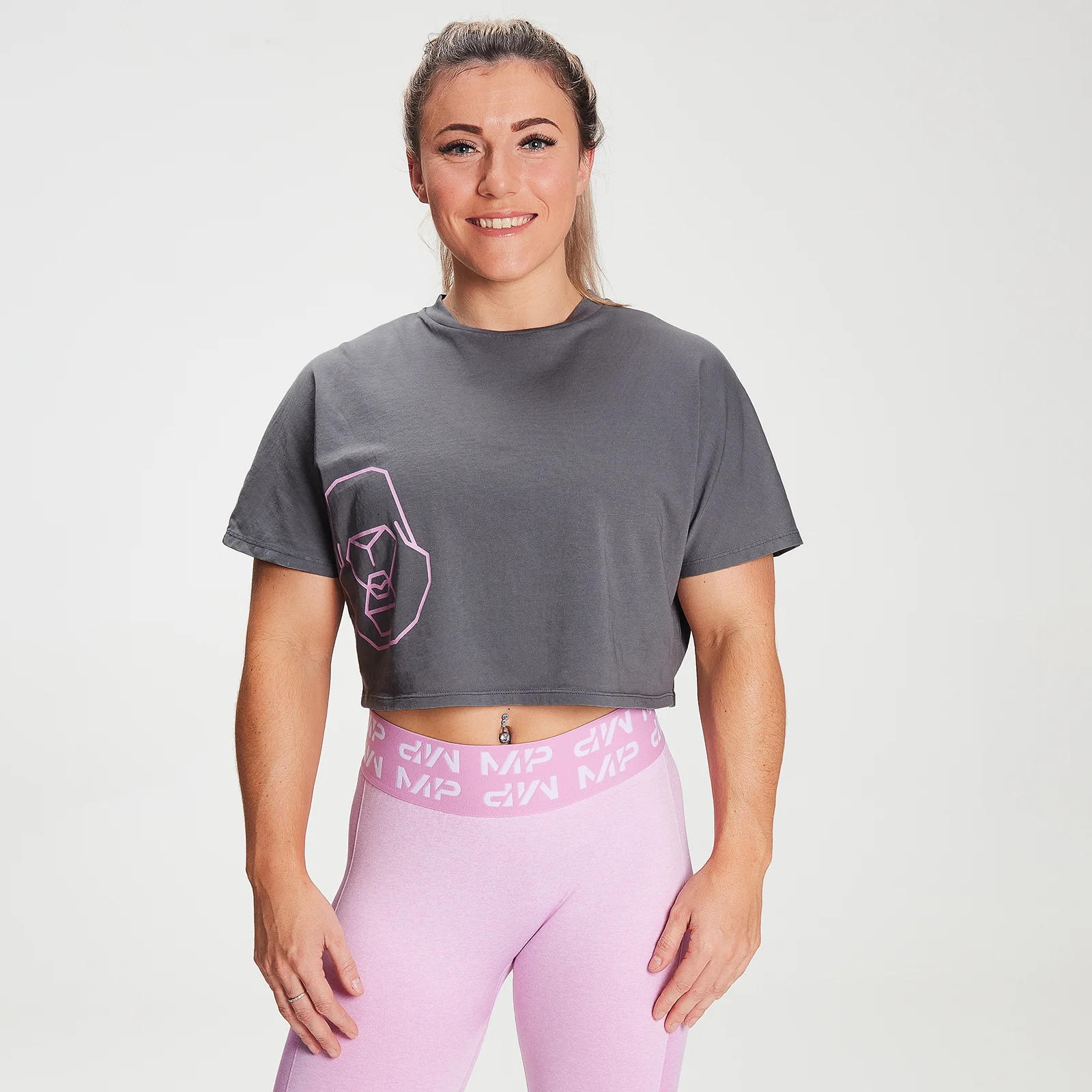 MP X Zack George Women's Washed Crop T-Shirt - Carbon - XXS kép 1