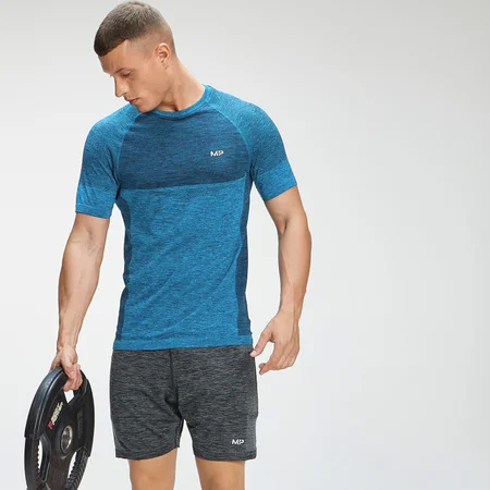 MP Férfi Essential Seamless rövid ujjú póló - Bright Blue Marl