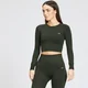 MP Női Shape Seamless Hosszú Ujjú Crop Top - Sötétzöld