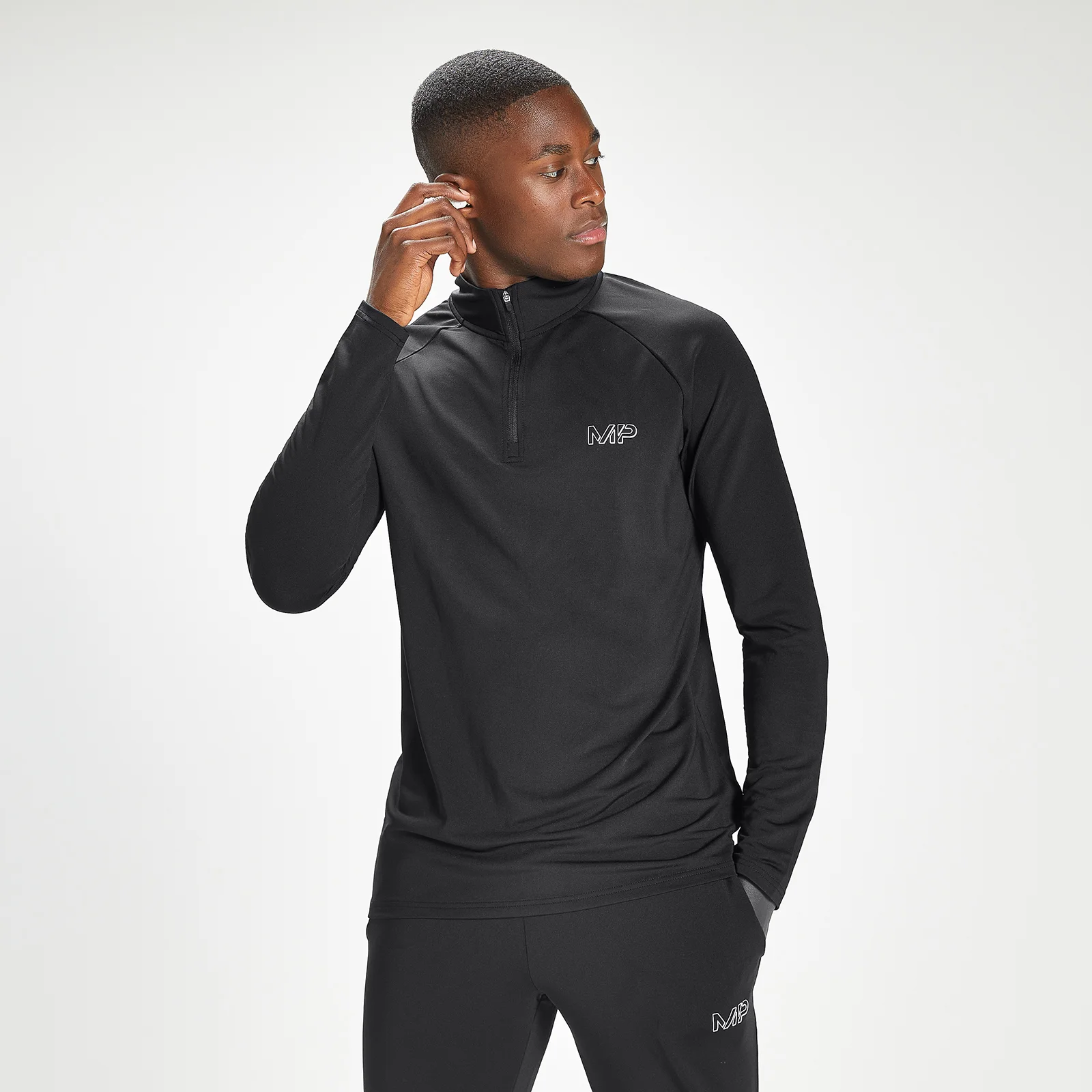 MP Infinity Mark Graphic Training férfi felső 1/4-es cipzárral – Fekete - XXS kép 1