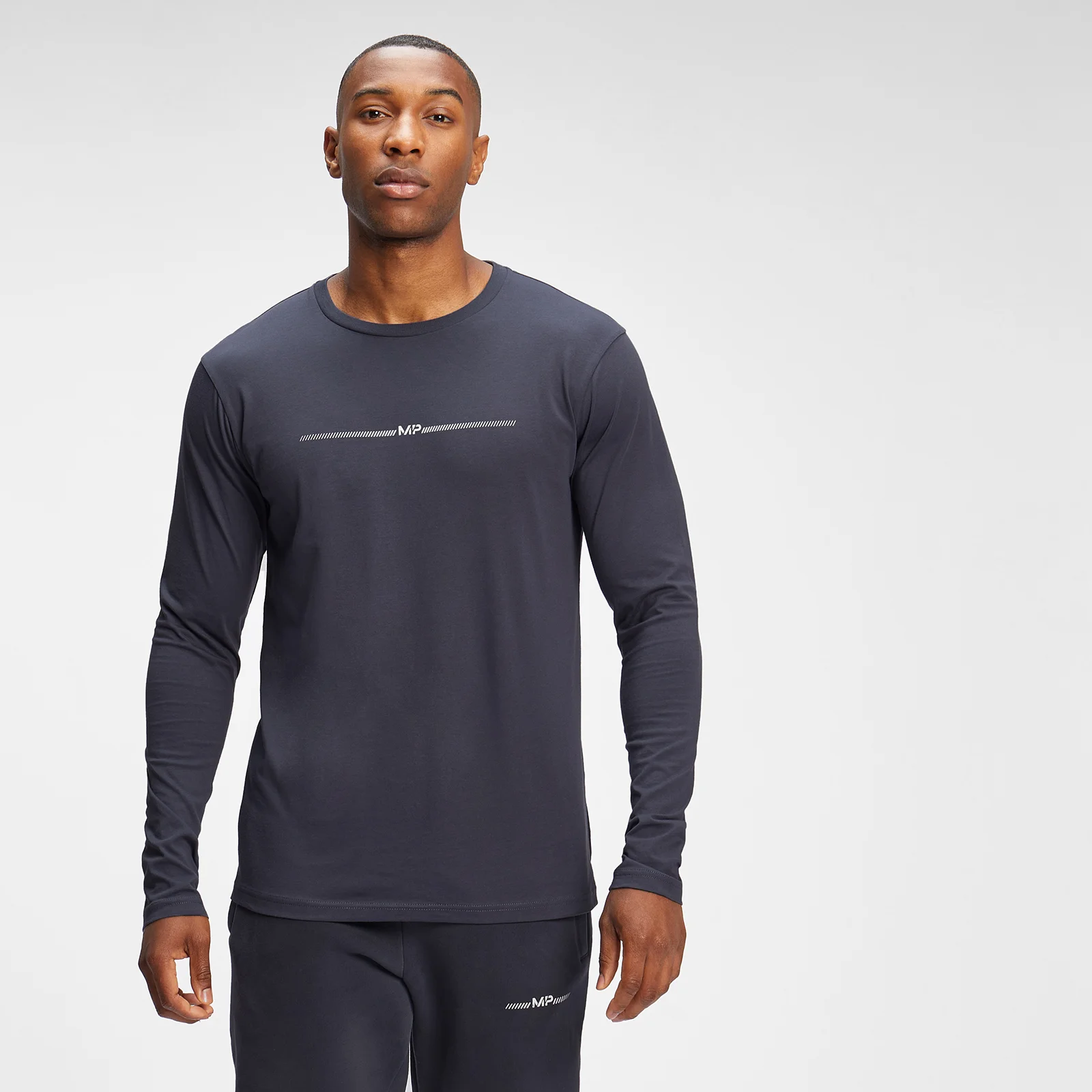 MP Férfi Mini Mark grafikus hosszú ujjú póló - Grafit - XXS kép 1