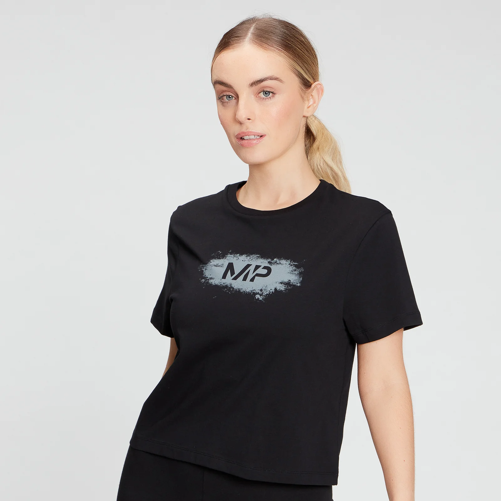 MP Women's Chalk Graphic Crop T-Shirt - Black - XXS kép 1