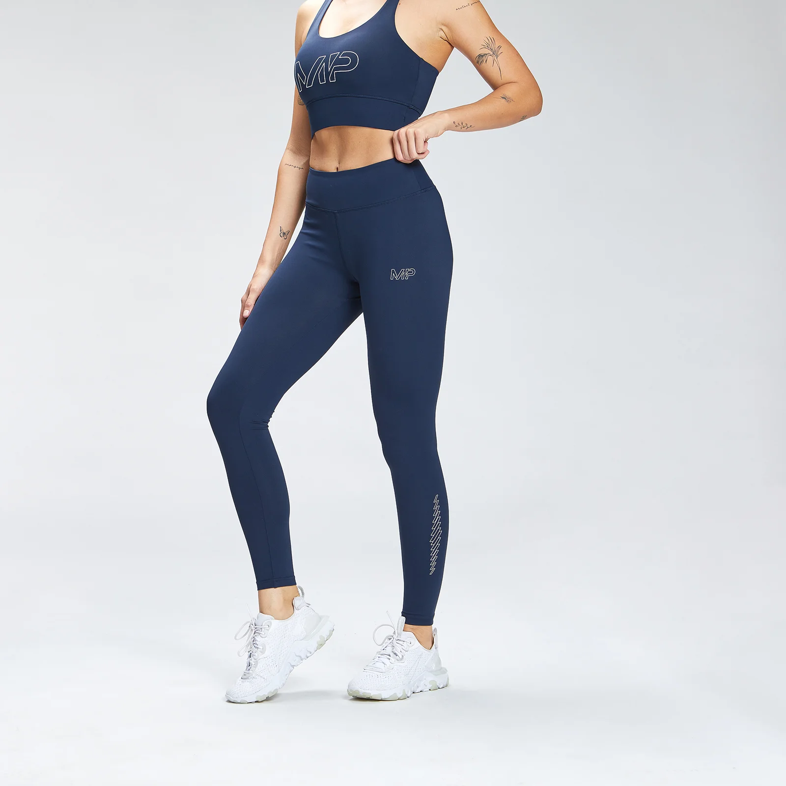 MP női Repeat Mark grafikus edző leggings - benzinkék - XXS kép 1