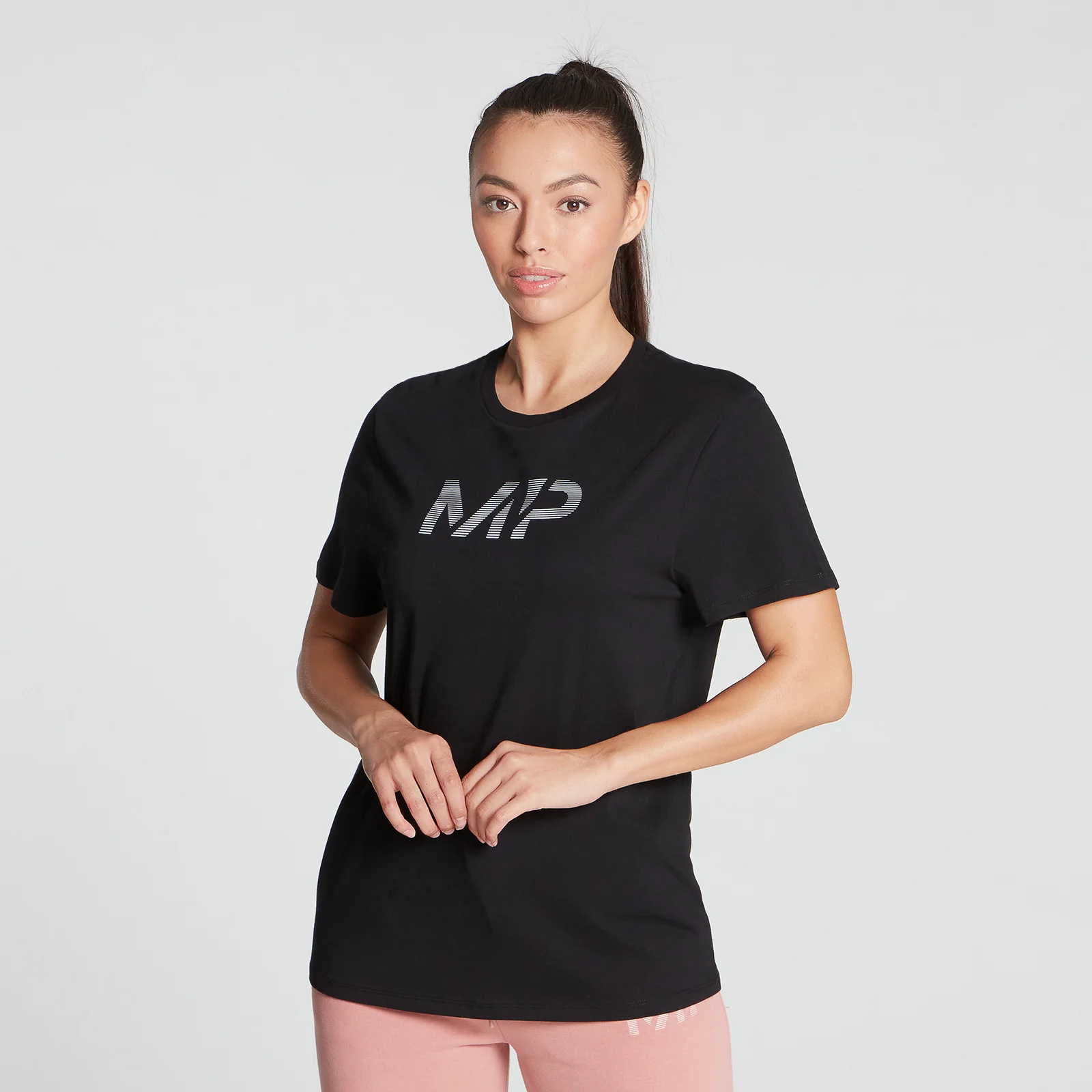 MP Women's Gradient Line Graphic T-Shirt - Black - XXS kép 1