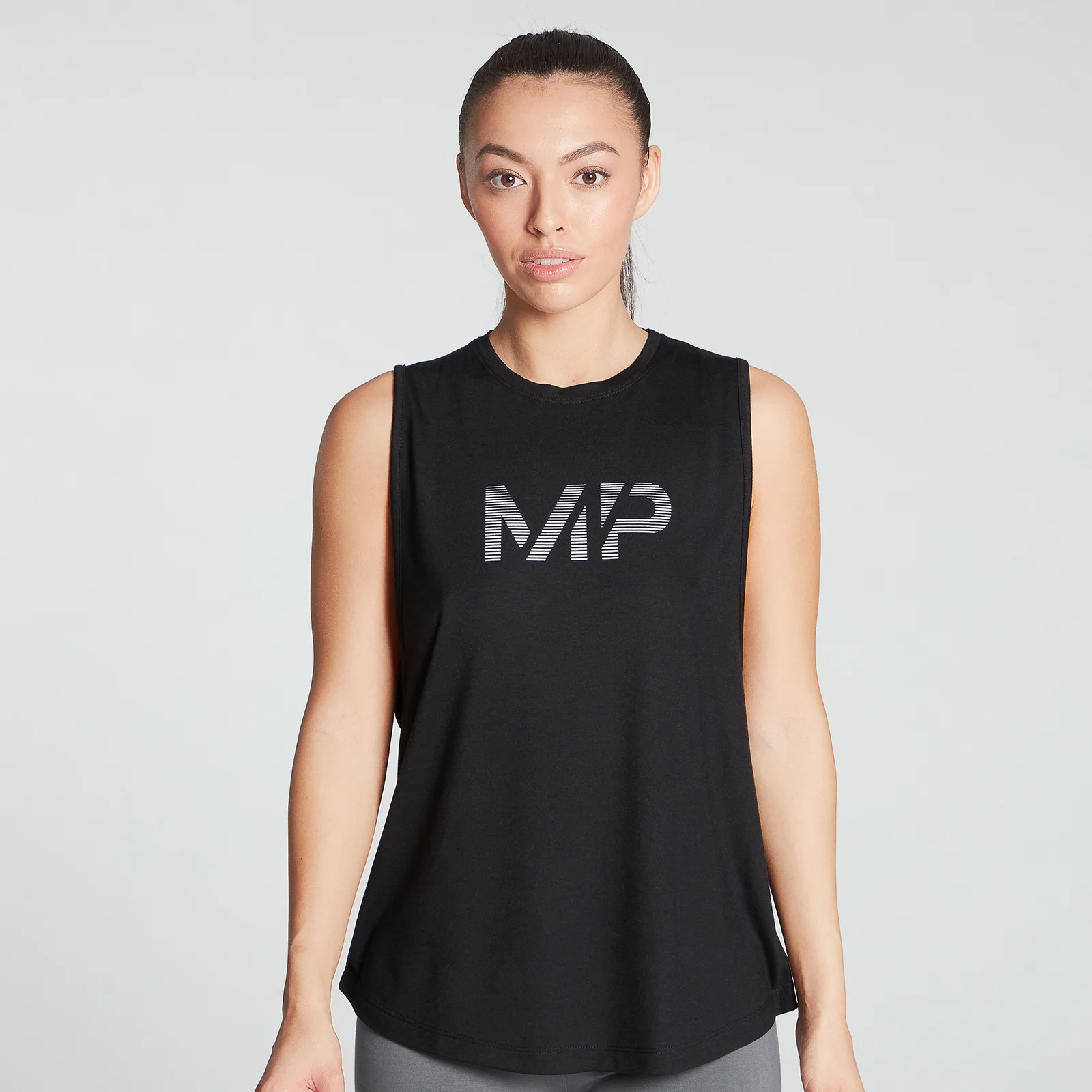 MP Women's Gradient Line Graphic Drop Armhole Vest - Black - XXS kép 1