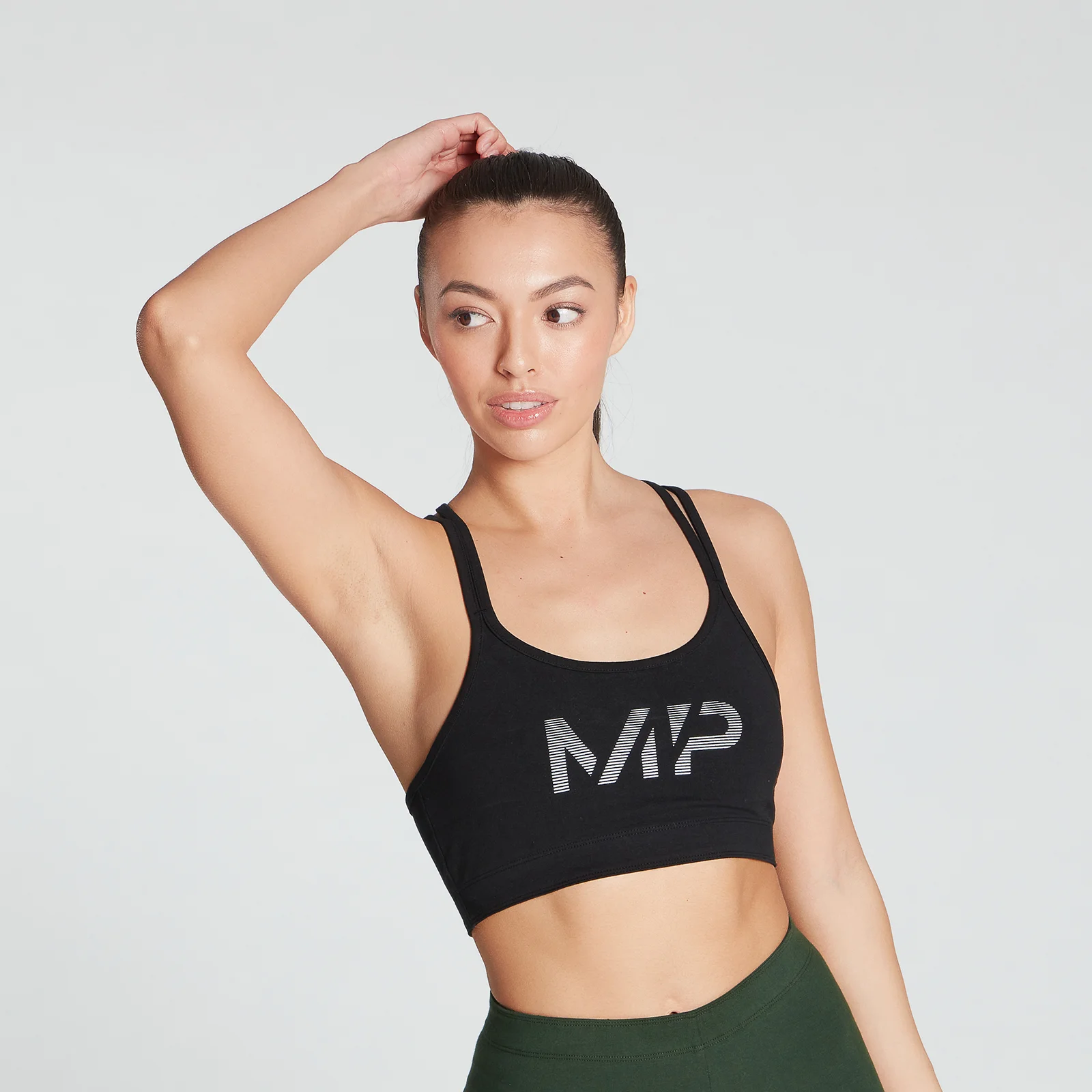 MP Women's Gradient Line Graphic Sports Bra - Black - XXS kép 1