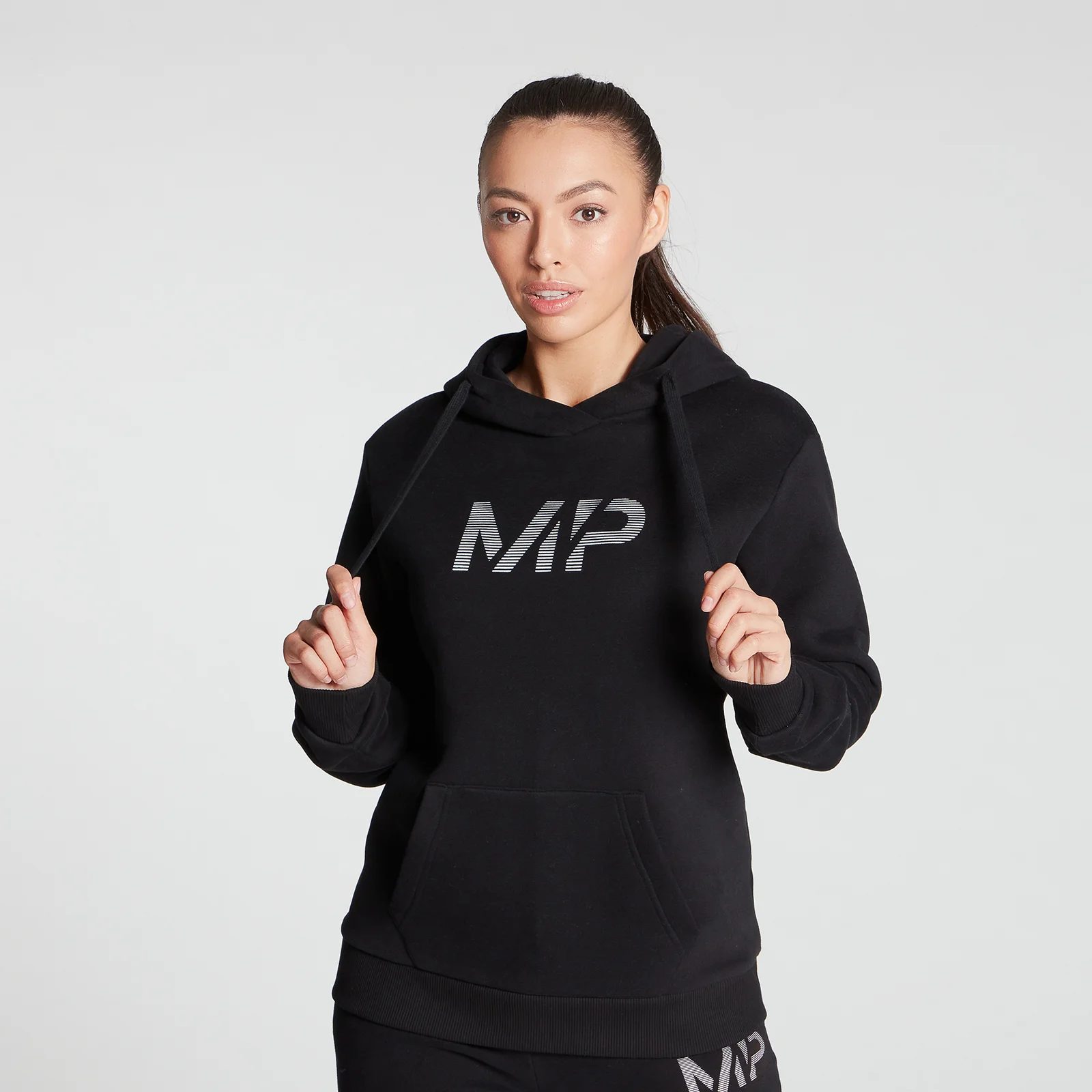 MP Women's Gradient Line Graphic Hoodie - Black - XXS kép 1