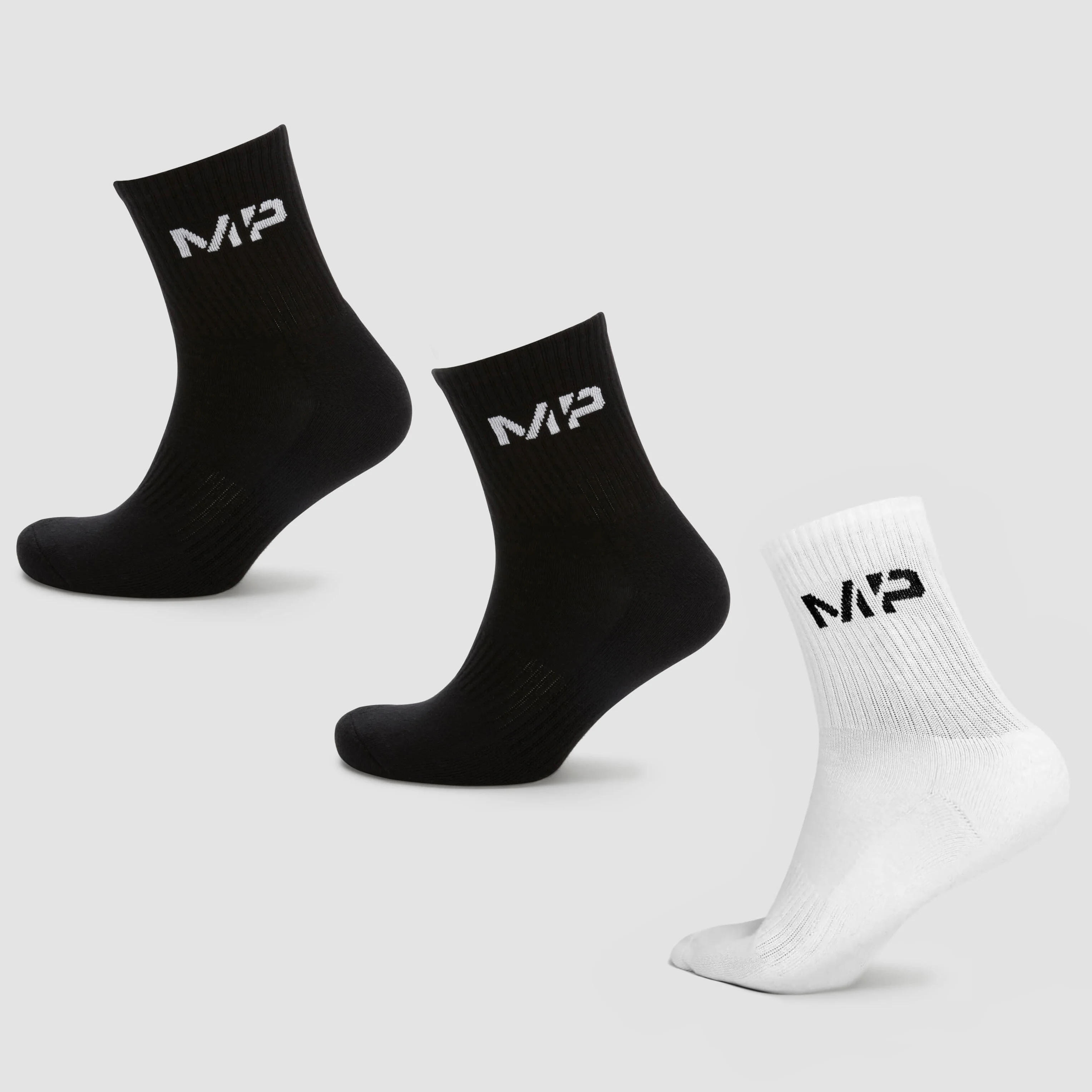 MP Women's Crew Socks (3 Pack) - Black/White - UK 3-6 kép 1