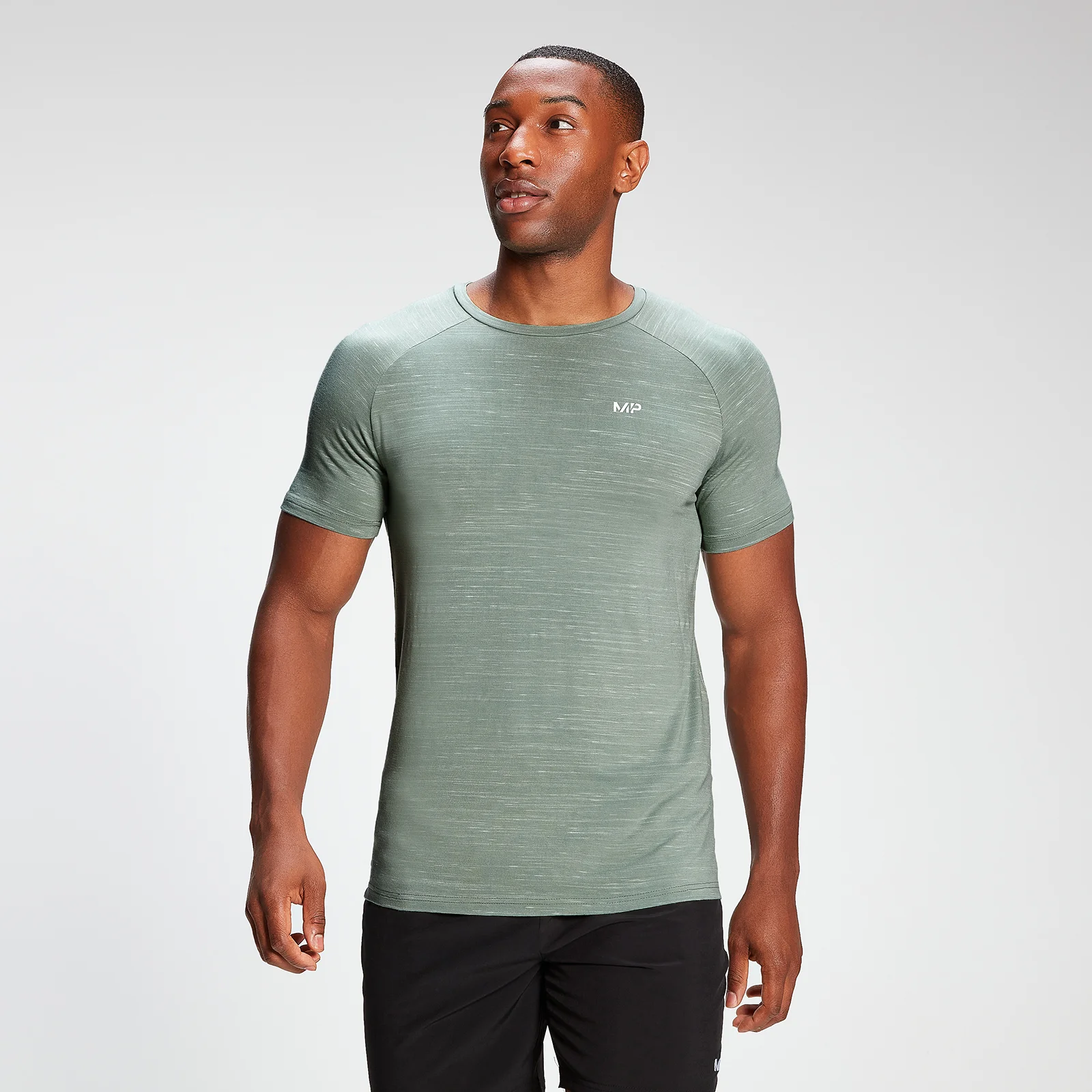 MP Men's Performance Short Sleeve T-Shirt - Pale Green Marl - XXS kép 1
