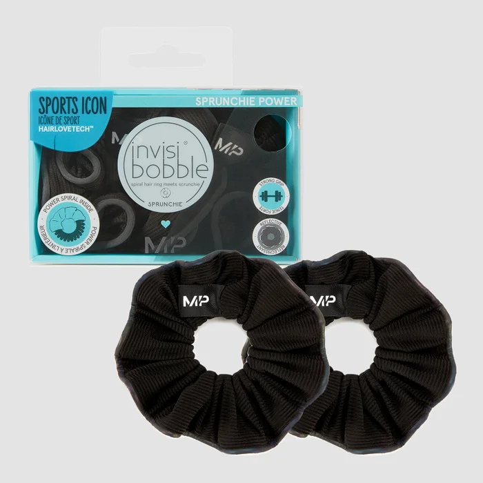 MP X Invisibobble® Fényvisszaverő Power Sprunchie Fodros Hajgumi - Fekete - 2 darab