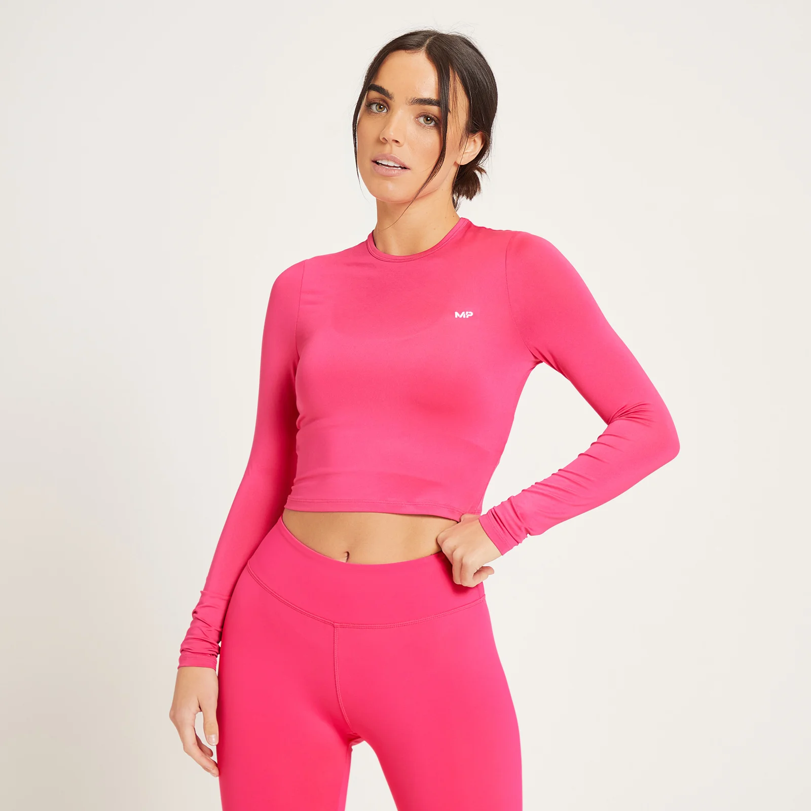 MP Női Training Dry Tech Hosszú Ujjú Crop Top Felső - Magenta - XXS kép 1