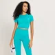 MP Shape Seamless Női Crop Top Felső - Lagunakék