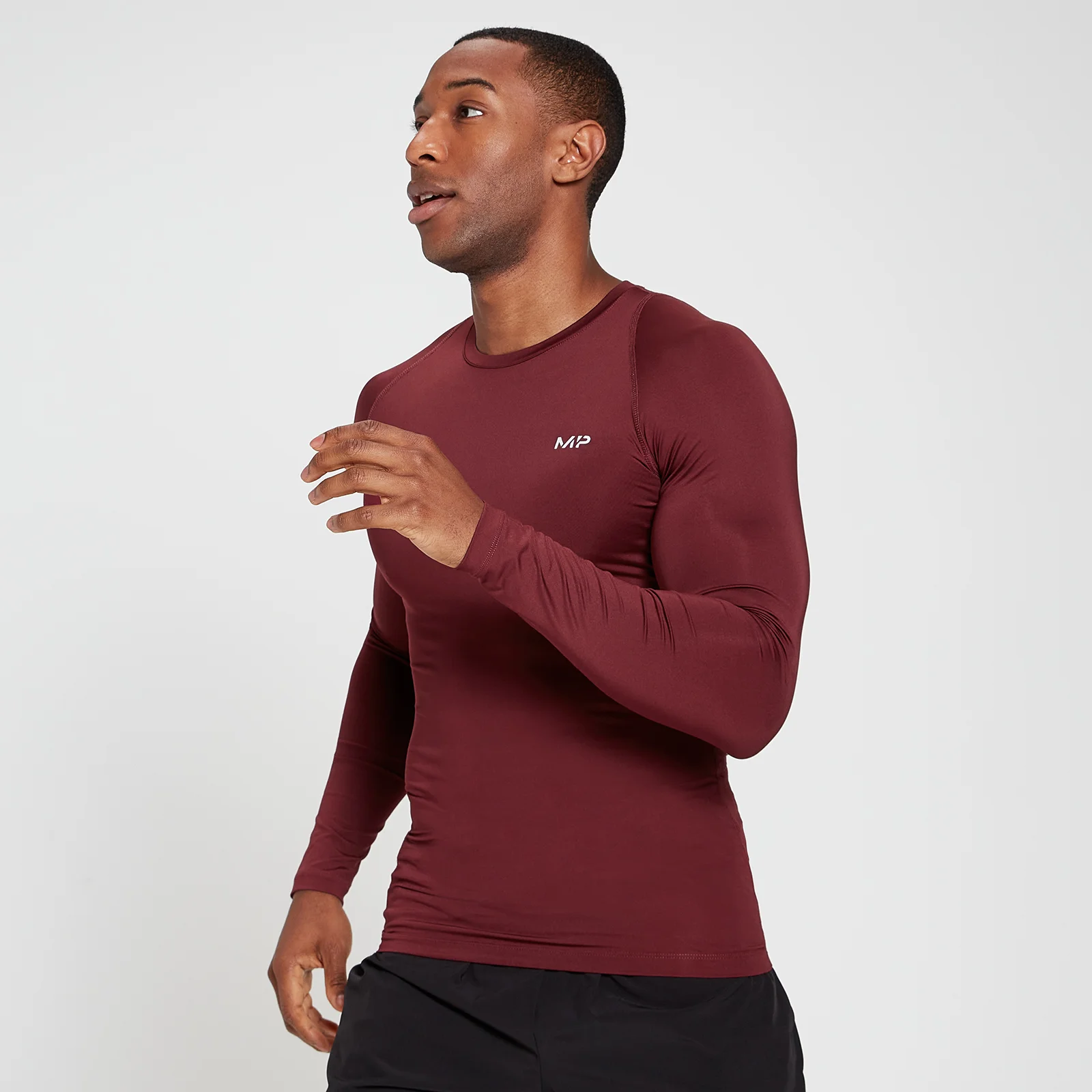 MP Base Layer hosszú ujjú, férfi felső - Merlot vörös - XXS kép 1