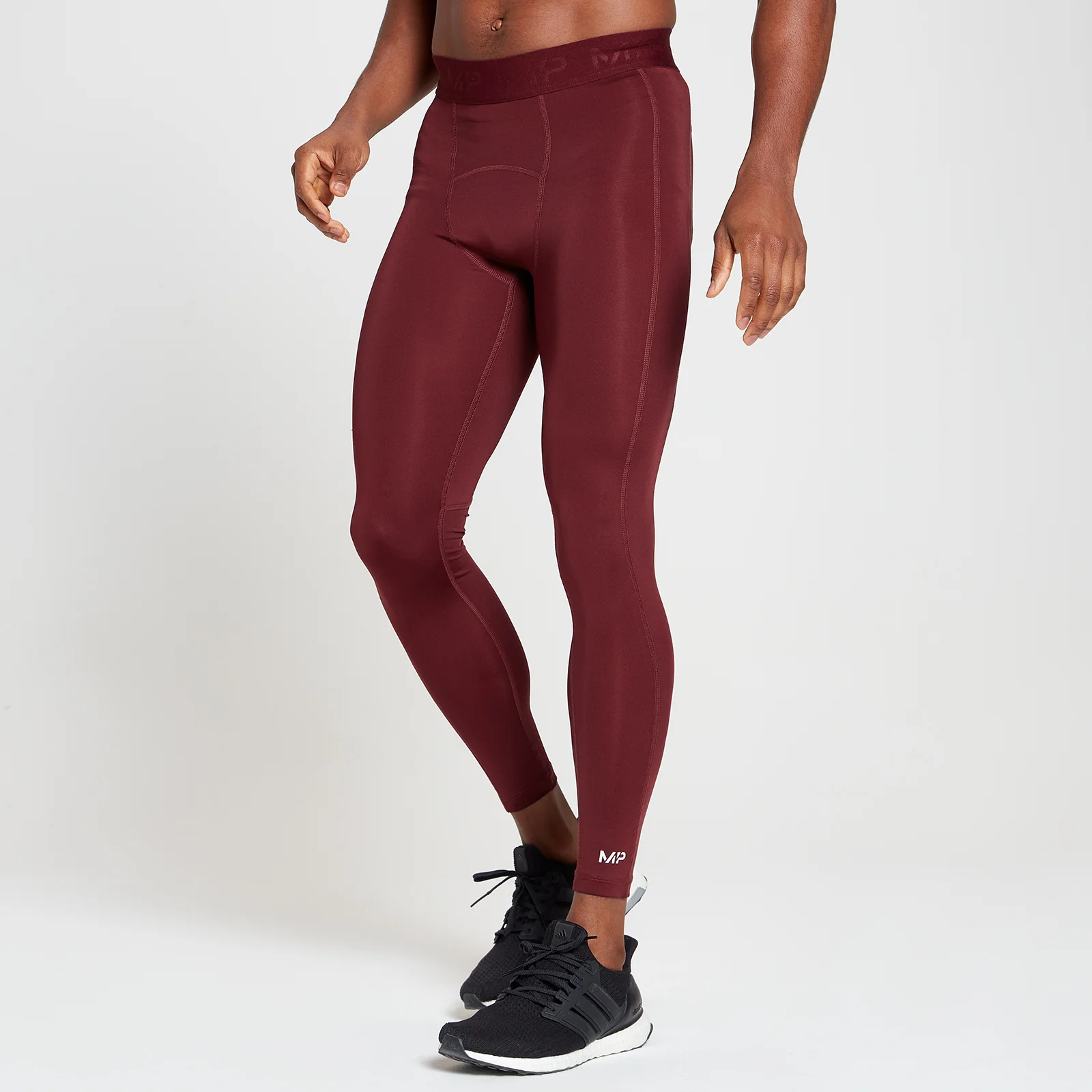 MP Essentials Base Layer férfi edzőleggings - Merlot vörös - XXS kép 1