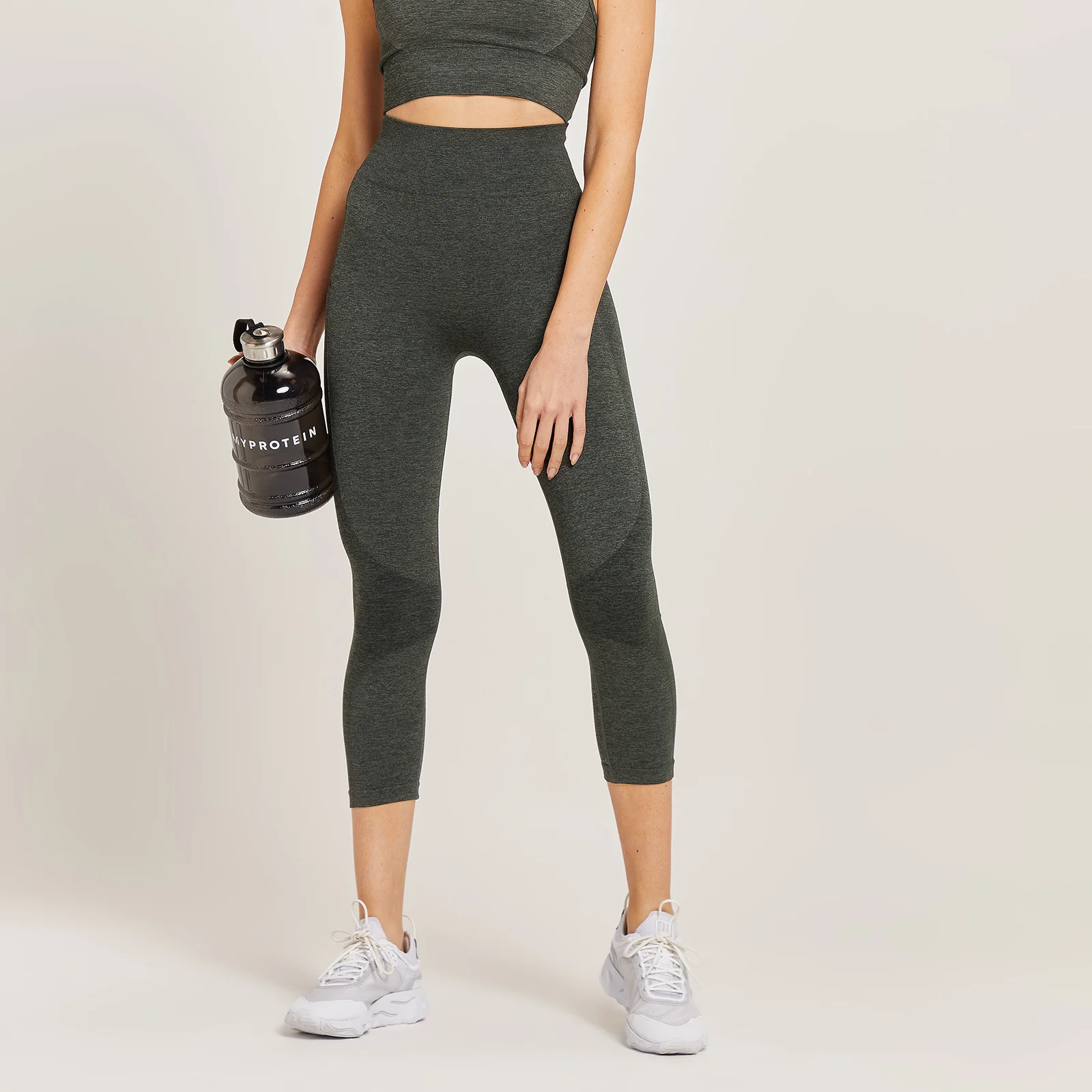MP Curve magasított derekú, 3/4-es női leggings - Karbon melír - XS kép 1