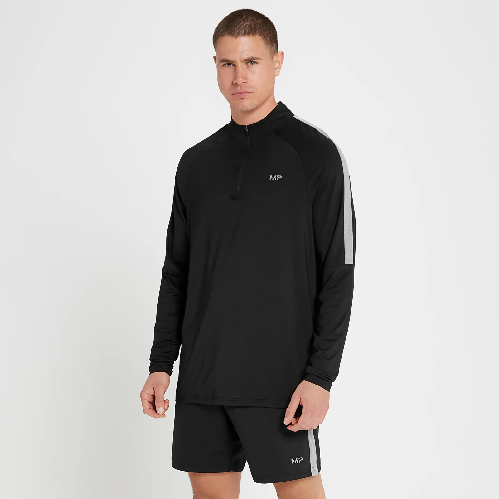 MP Férfi Tempo 1/4 Zip Felső - Fekete - XXS kép 1