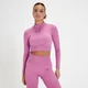 MP Női Tempo Seamless 1/4 Zip Crop Top – Rózsaszín Zebra