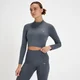MP Női Tempo Seamless 1/4 Zip Crop Top - Grafitszürke