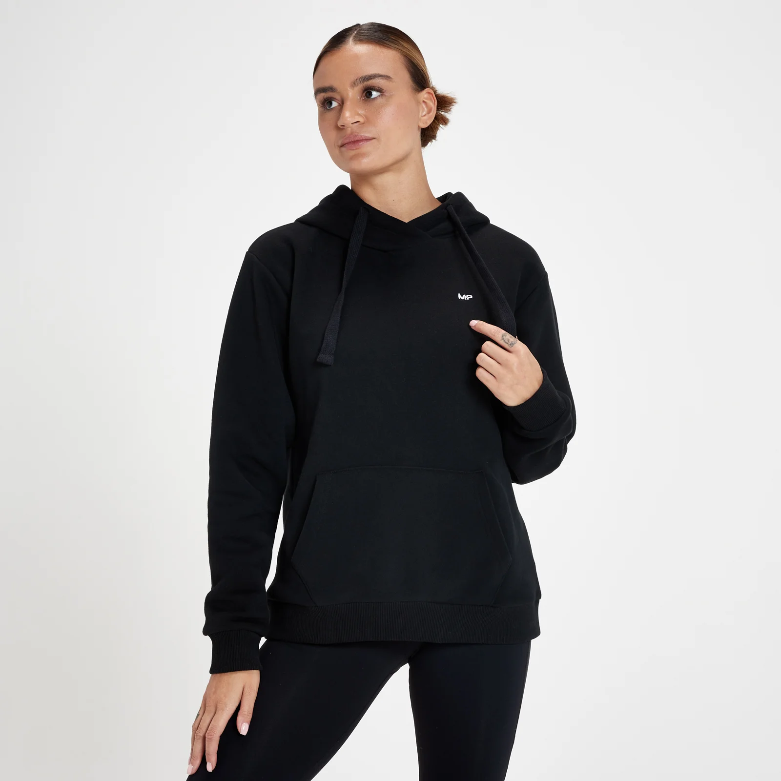 MP Women's Essentials Hoodie with Kangaroo Pocket - Black - XXS kép 1