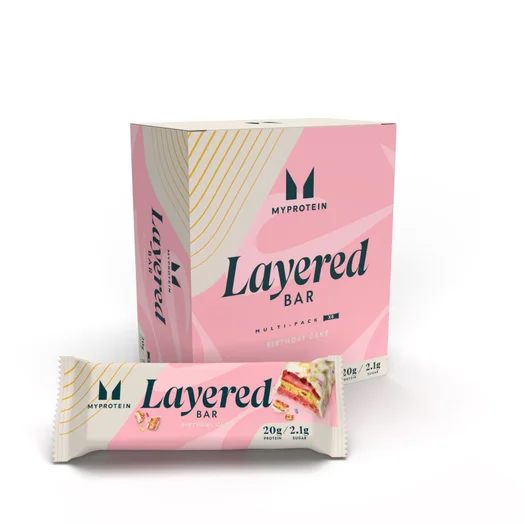 Layered Protein Bar szelet - 6 x 60g - Vanilla Birthday Cake