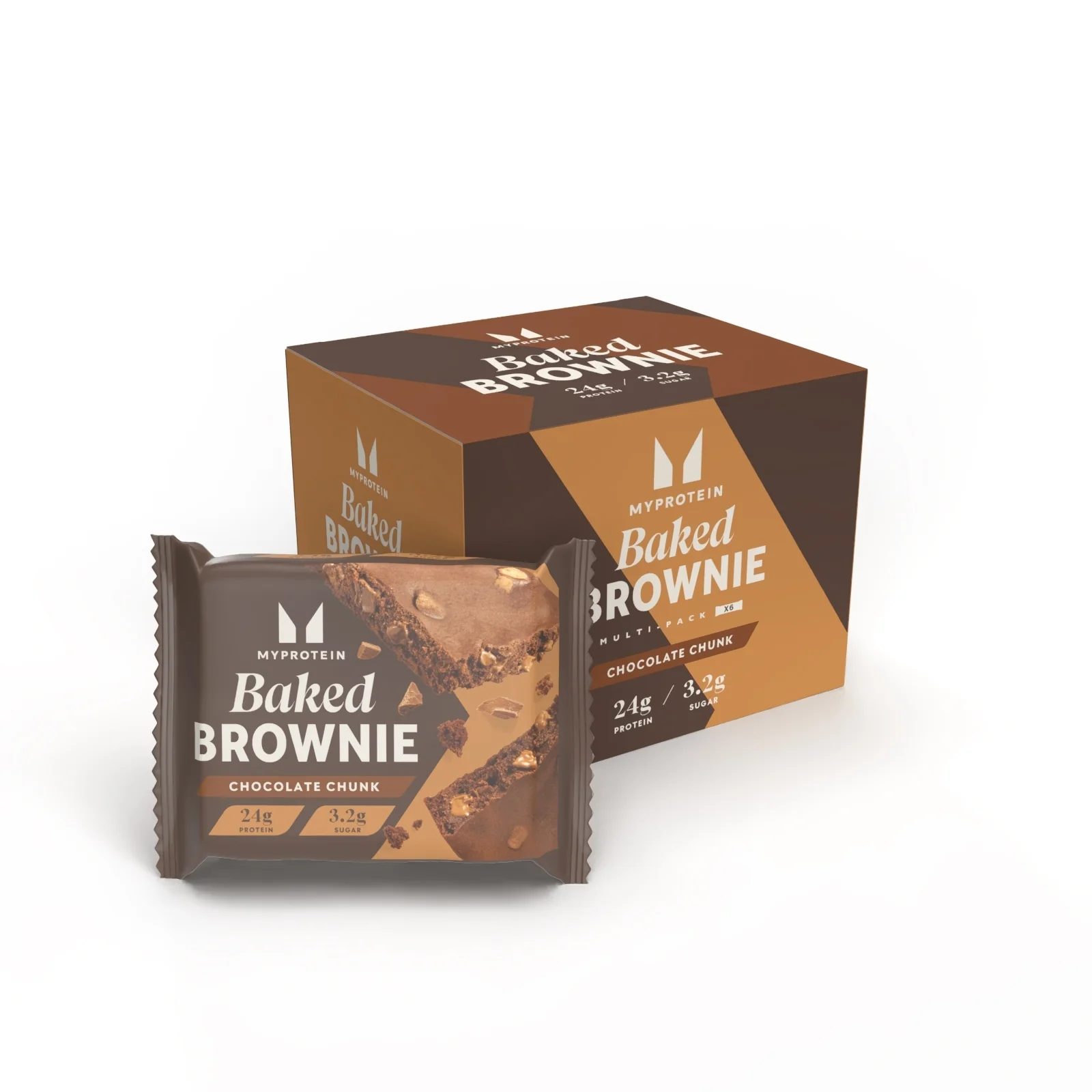 Baked Brownie - 6 x 75g - Chocolate Chunk kép 1