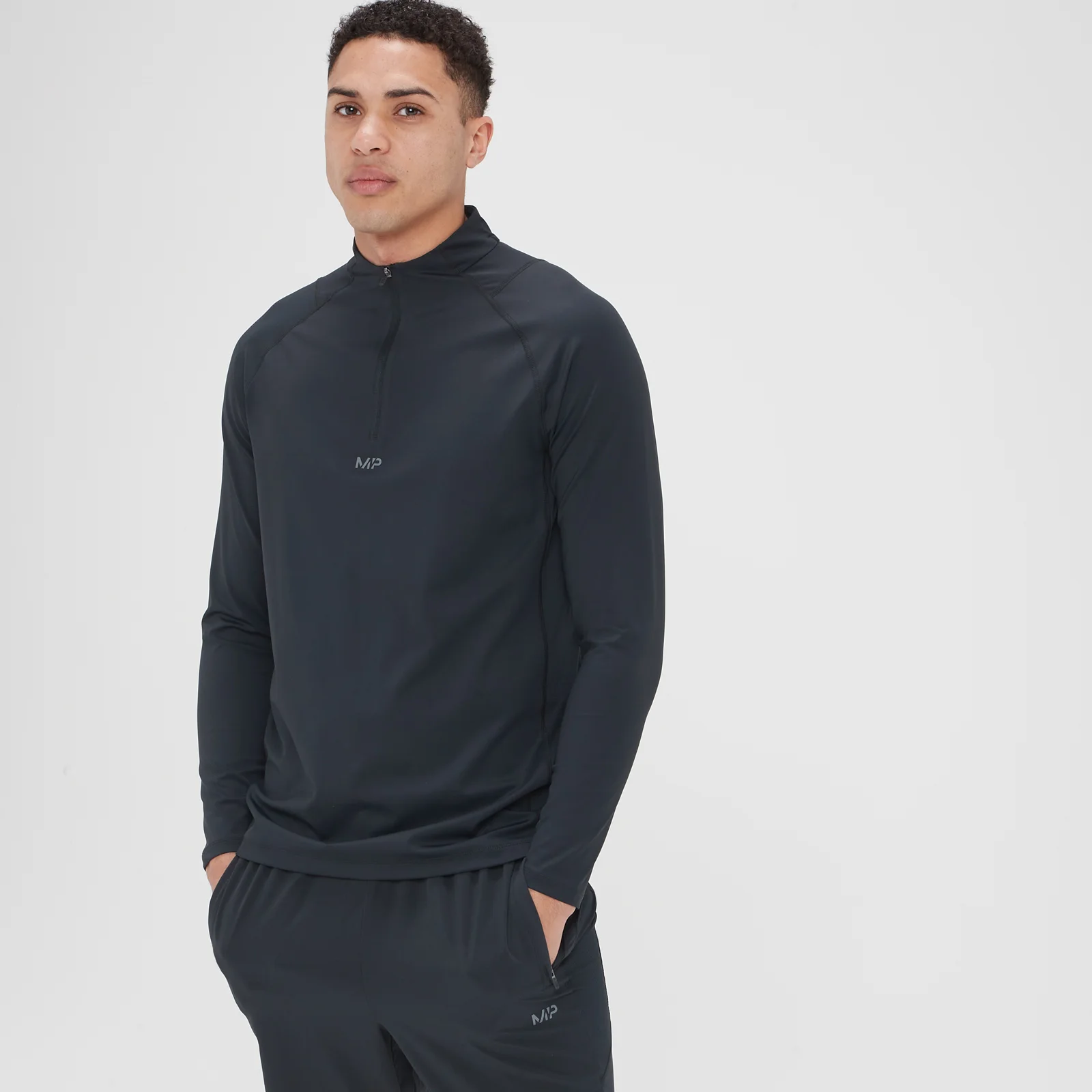 MP Férfi Tempo Ultra 1/4 Zip Felső - Fekete - S kép 1