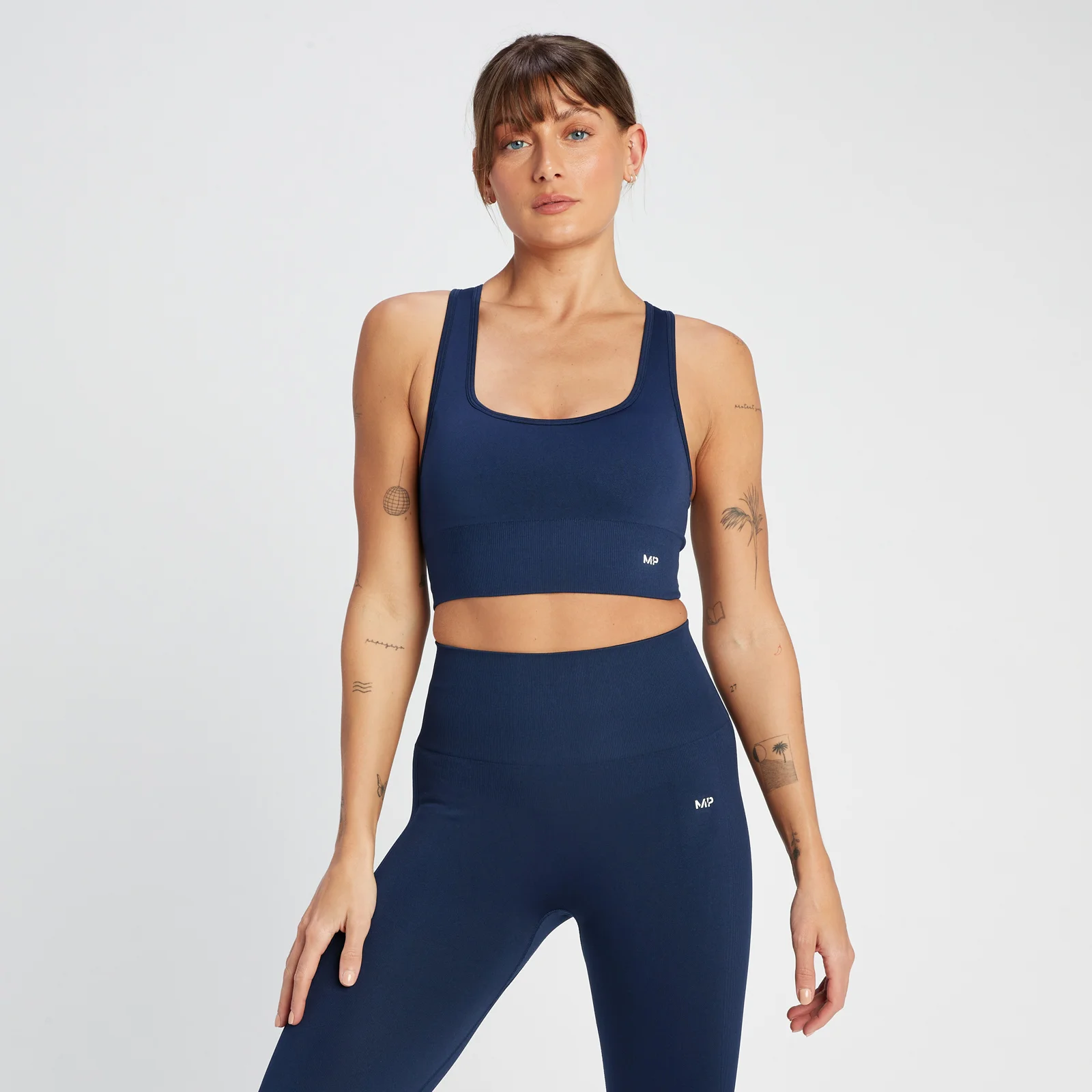 MP Women's Shape Seamless Cross Strap Sports Bra - Navy - XXS kép 1